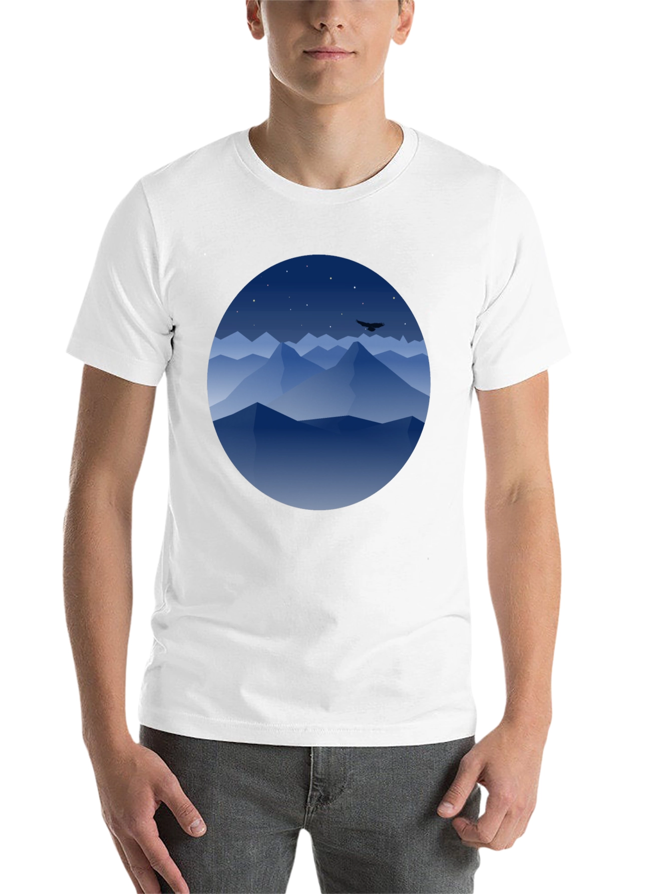 Mountains at Night Graphic Tee - Black - 14