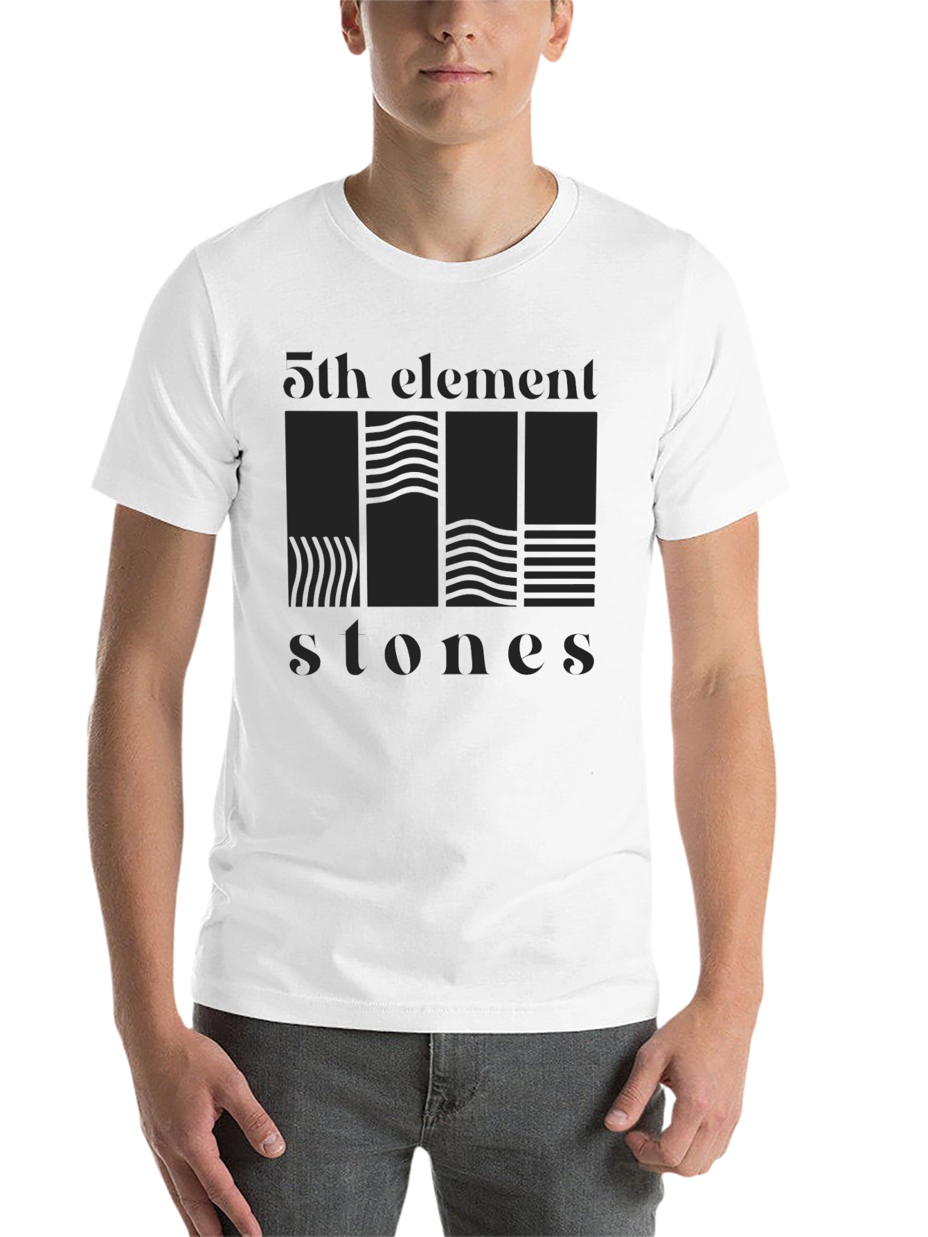 Black 5th Element Stones Graphic Tee - Black view 14