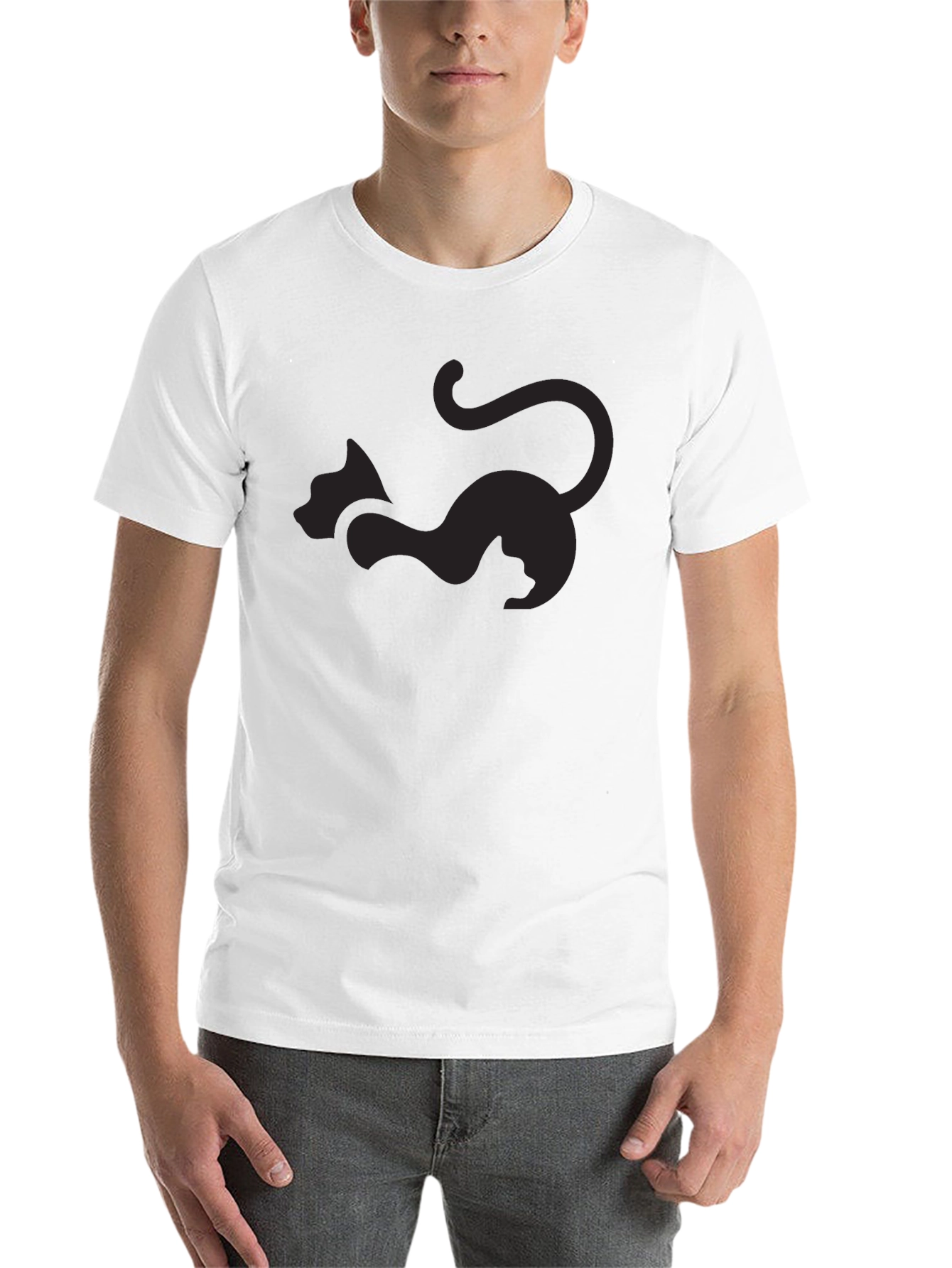 Black Black Cat Silhouette T-Shirt - Sleek and Stylish Design view 14