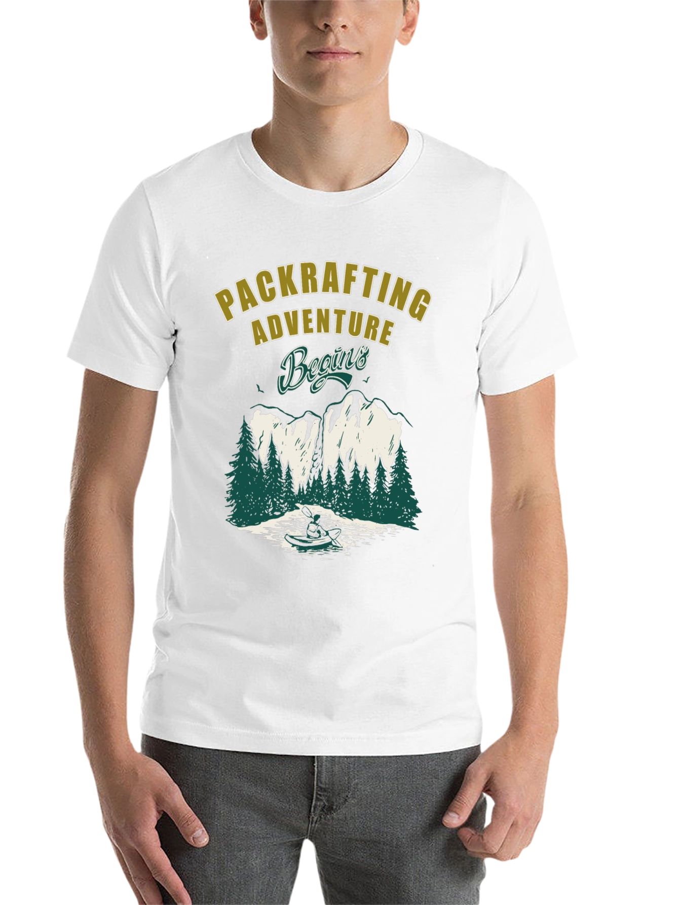 Black Packrafting Adventure Begins Black T-Shirt view 14