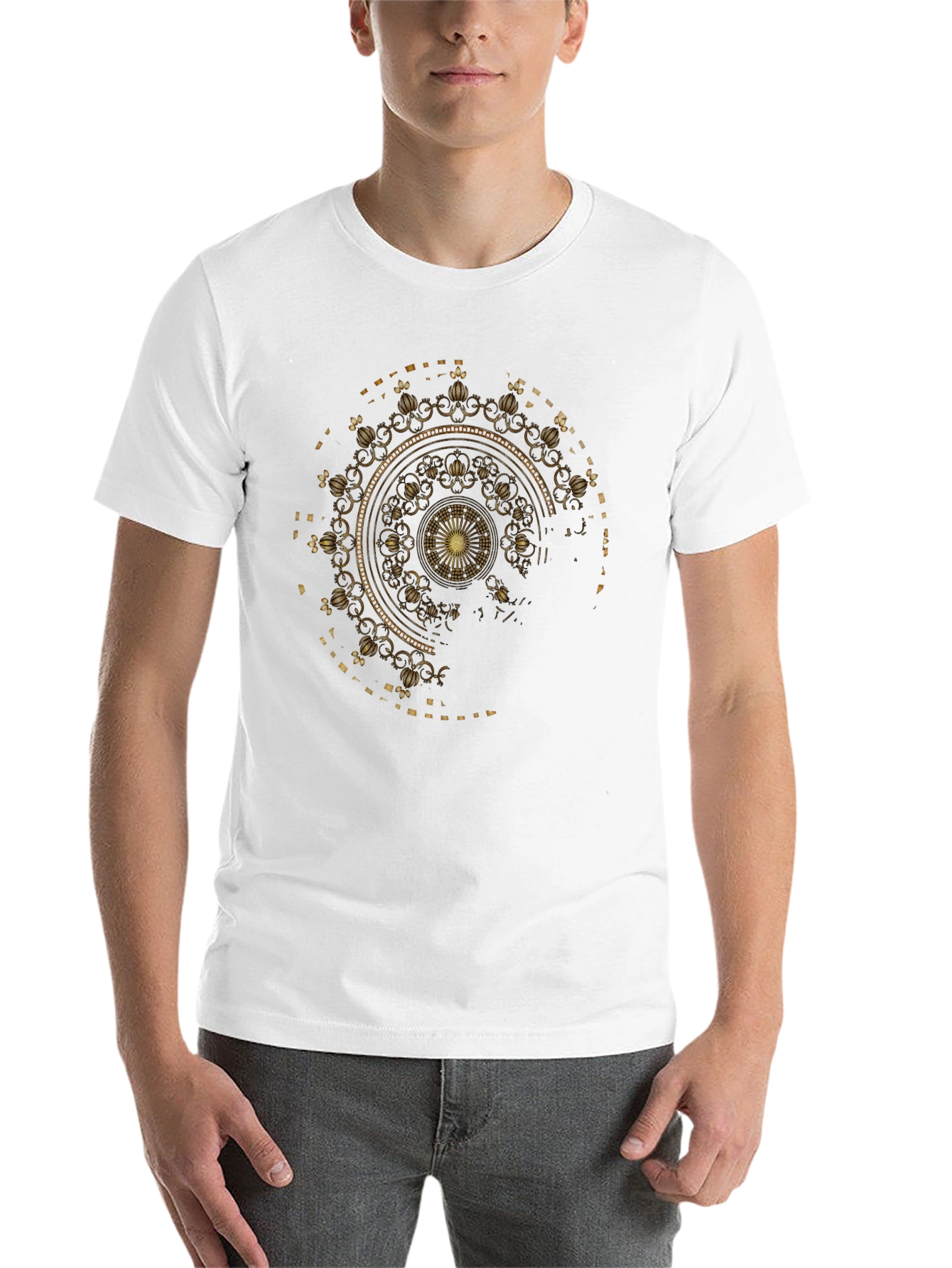Black Gold Mandala Graphic Black T-Shirt view 14