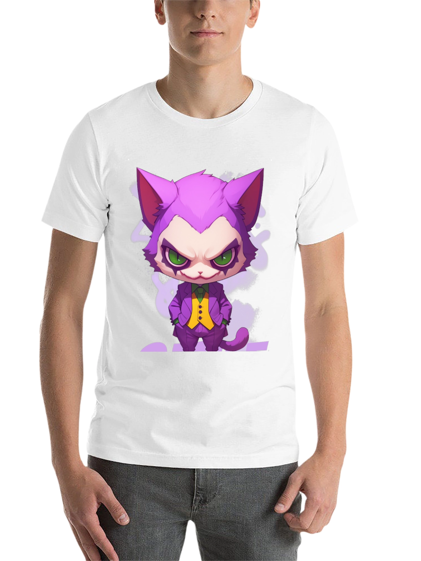 Black Cat Joker Graphic T-Shirt - Unique Design view 14