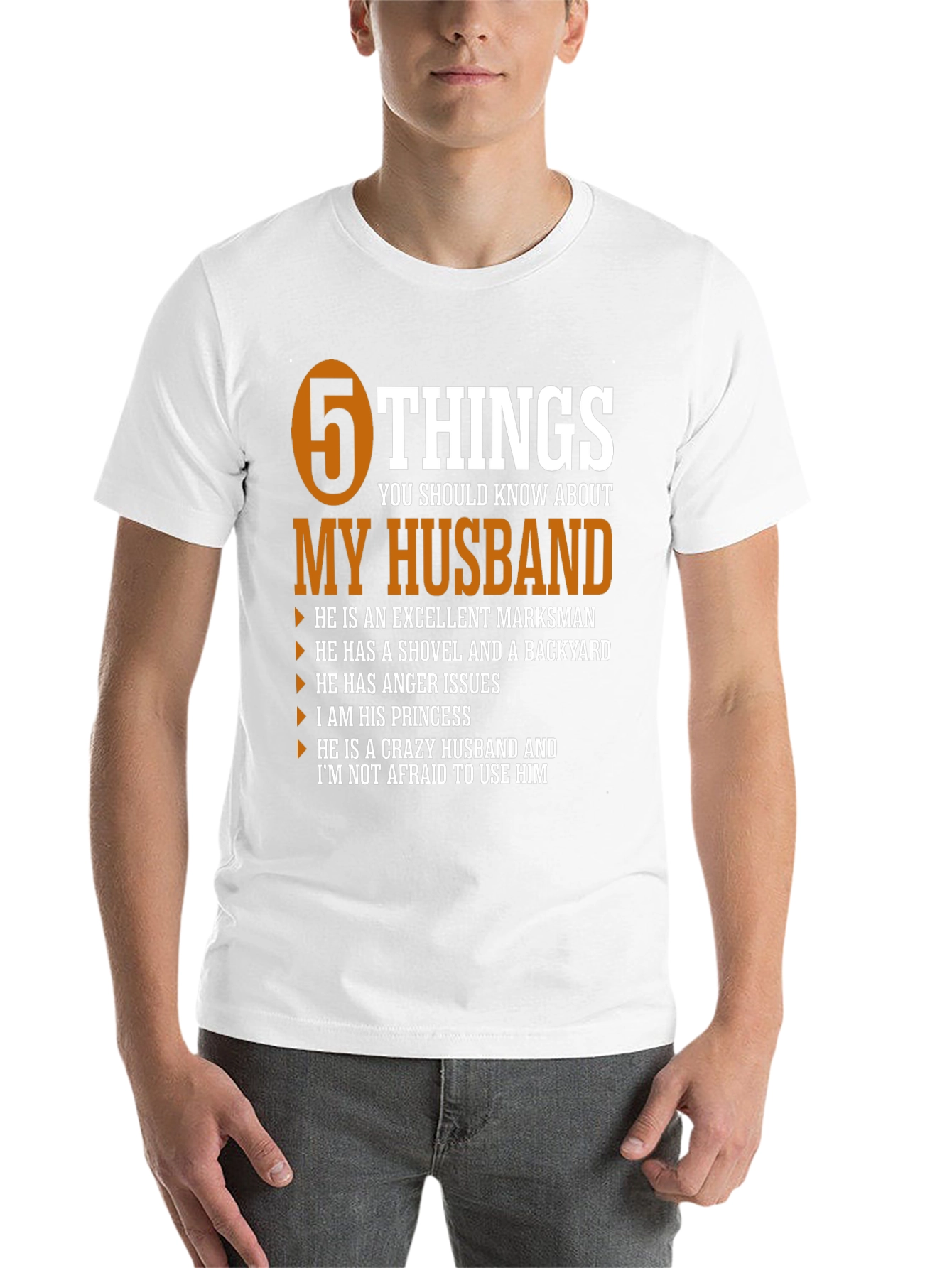 Black 5 Things My Husband T-Shirt view 14