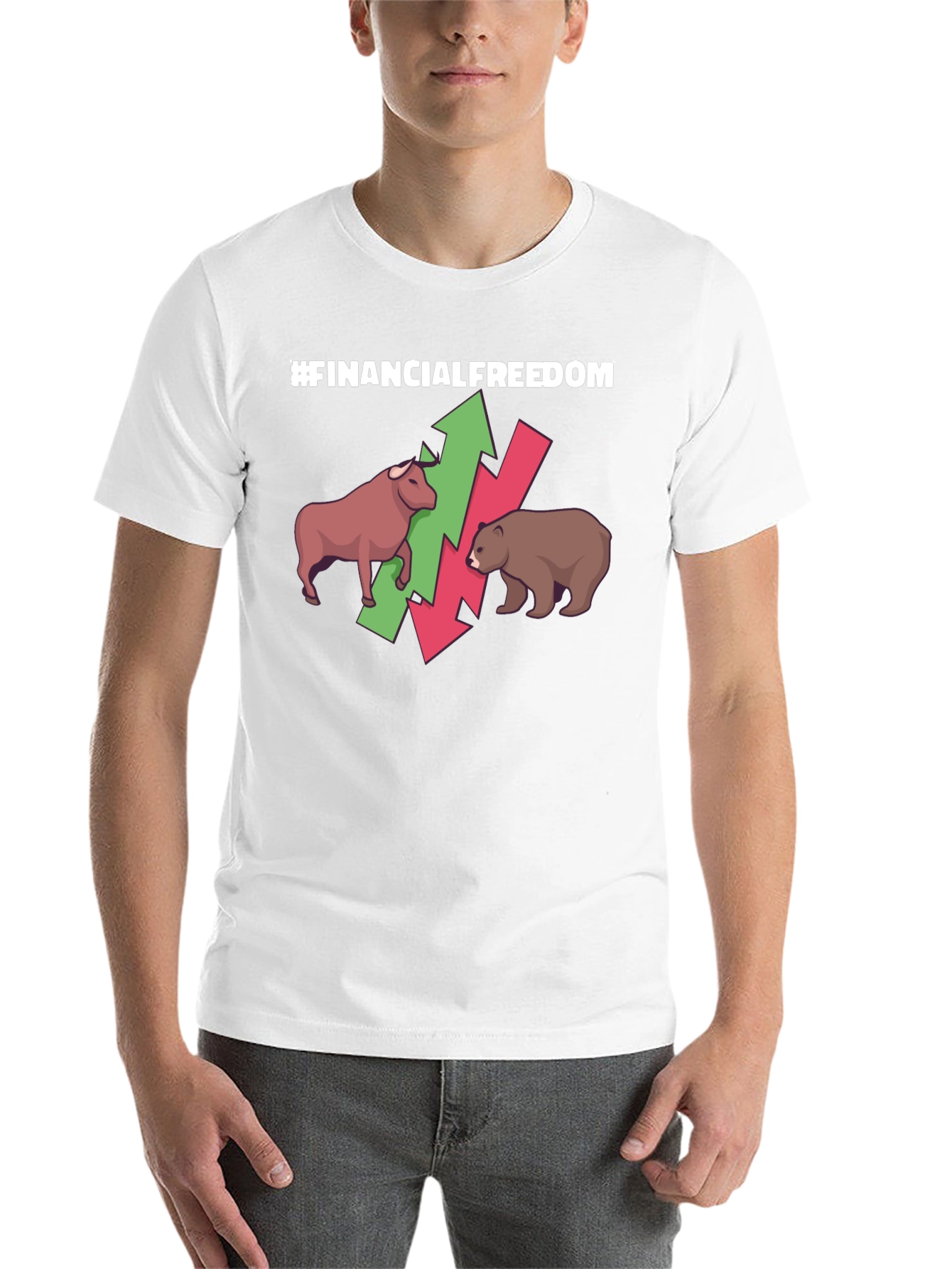 Black Financial Freedom T-Shirt - Bull and Bear Market Tee view 14