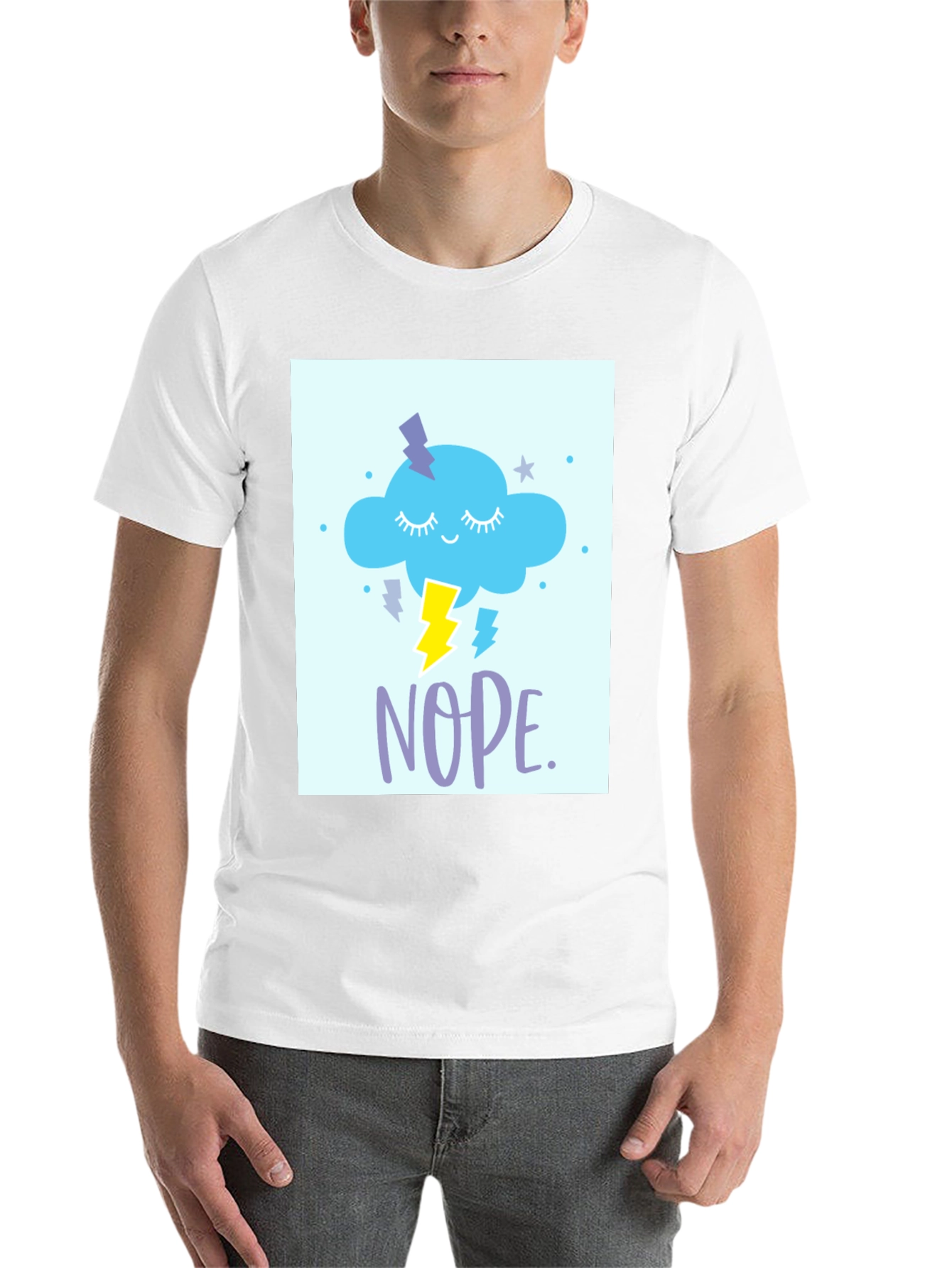 Black Nope Cloud T-Shirt - Weather Humor Tee view 14