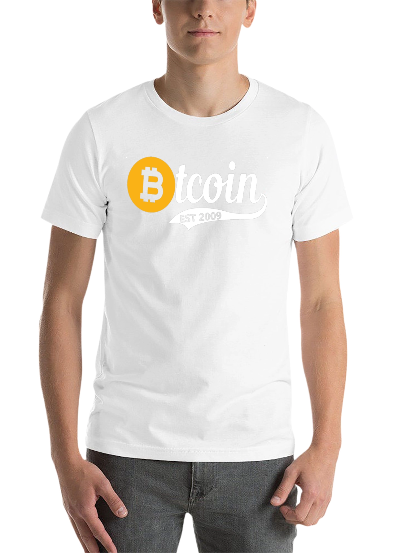 Black Bitcoin EST 2009 Black T-Shirt view 14