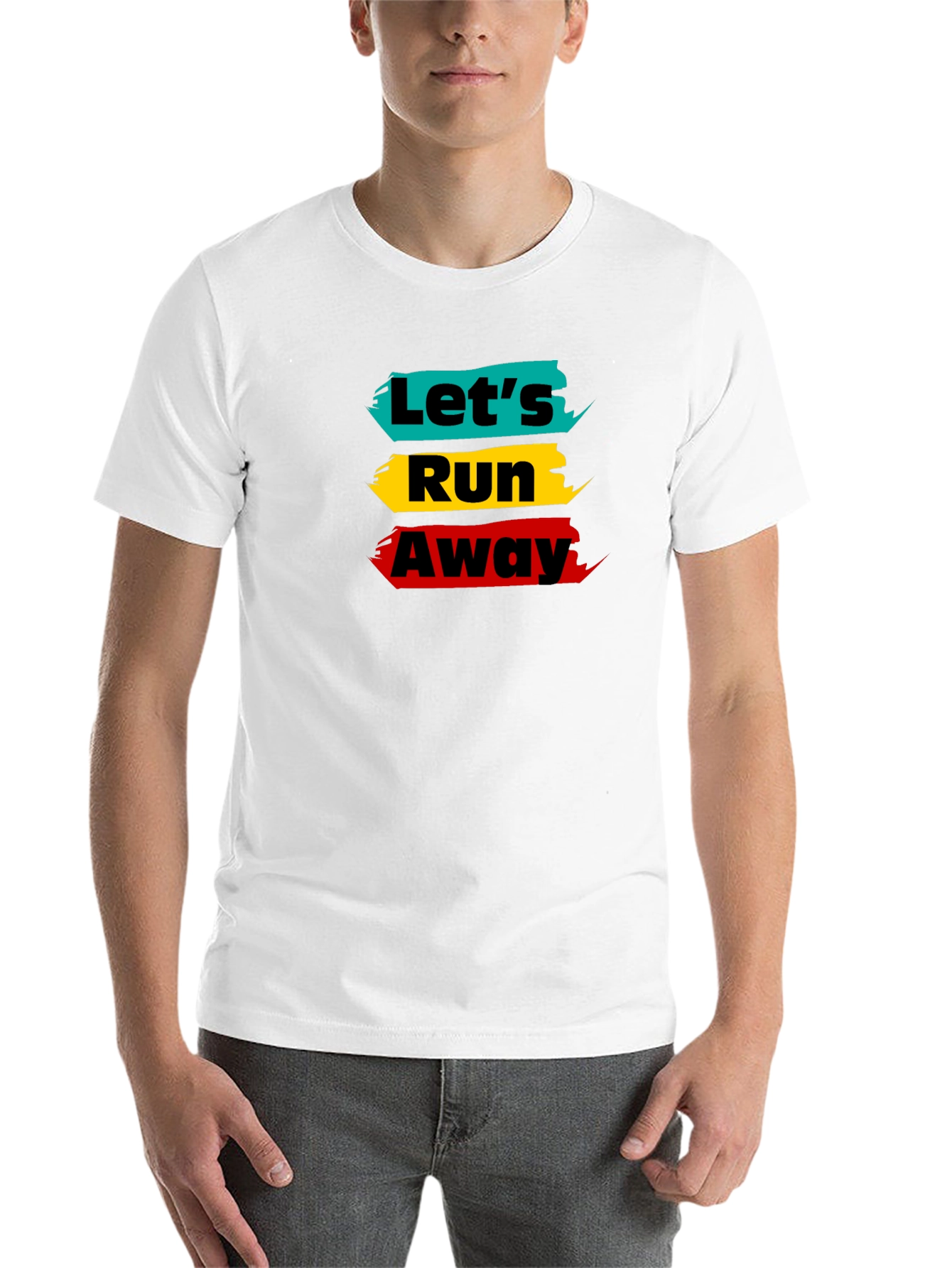 Black Let's Run Away Graphic Tee - Trendy Design view 14