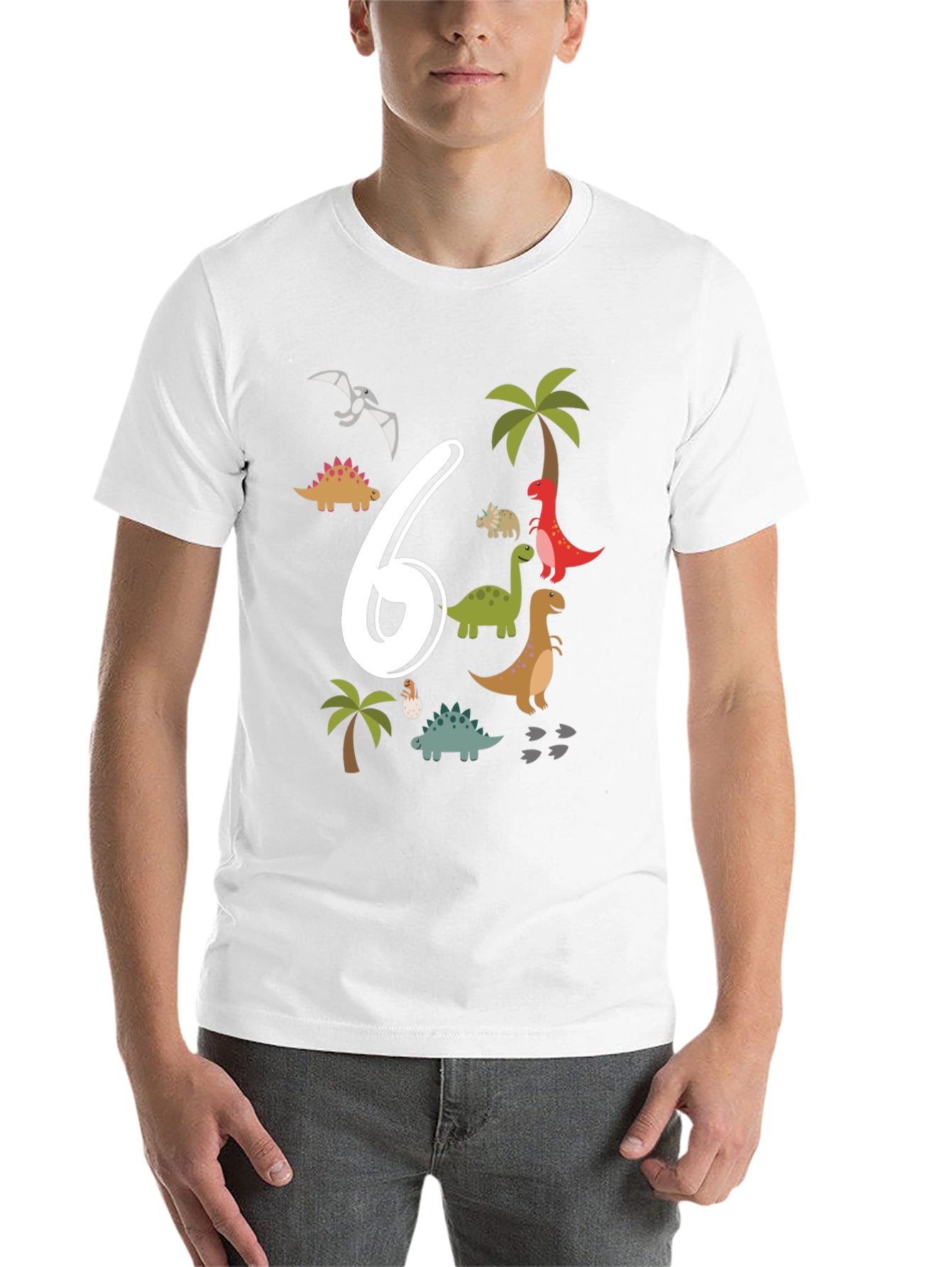 Black Dinosaur 6th Birthday T-Shirt view 14