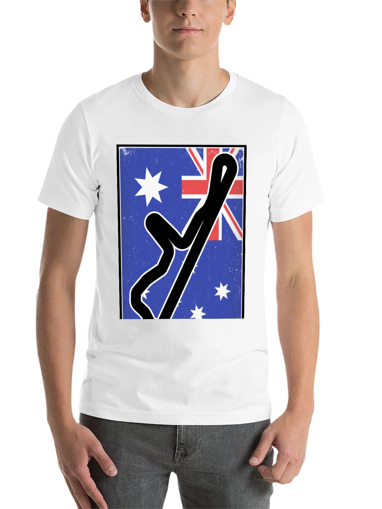 Black Australian Flag Racing Track Tee view 14