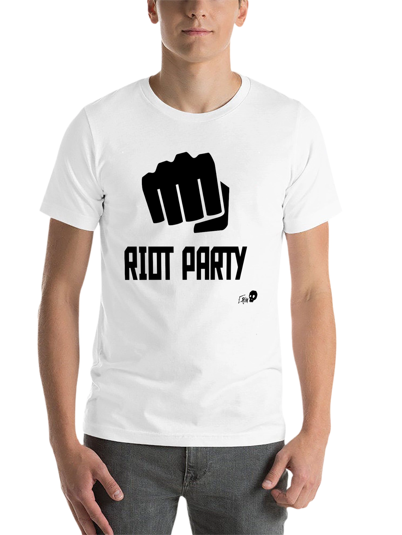 Black Riot Party Graphic Tee - Bold Fist Design view 14