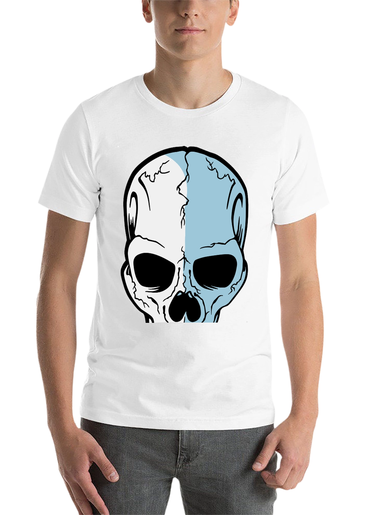 Black Skull Graphic Print Black T-Shirt view 14