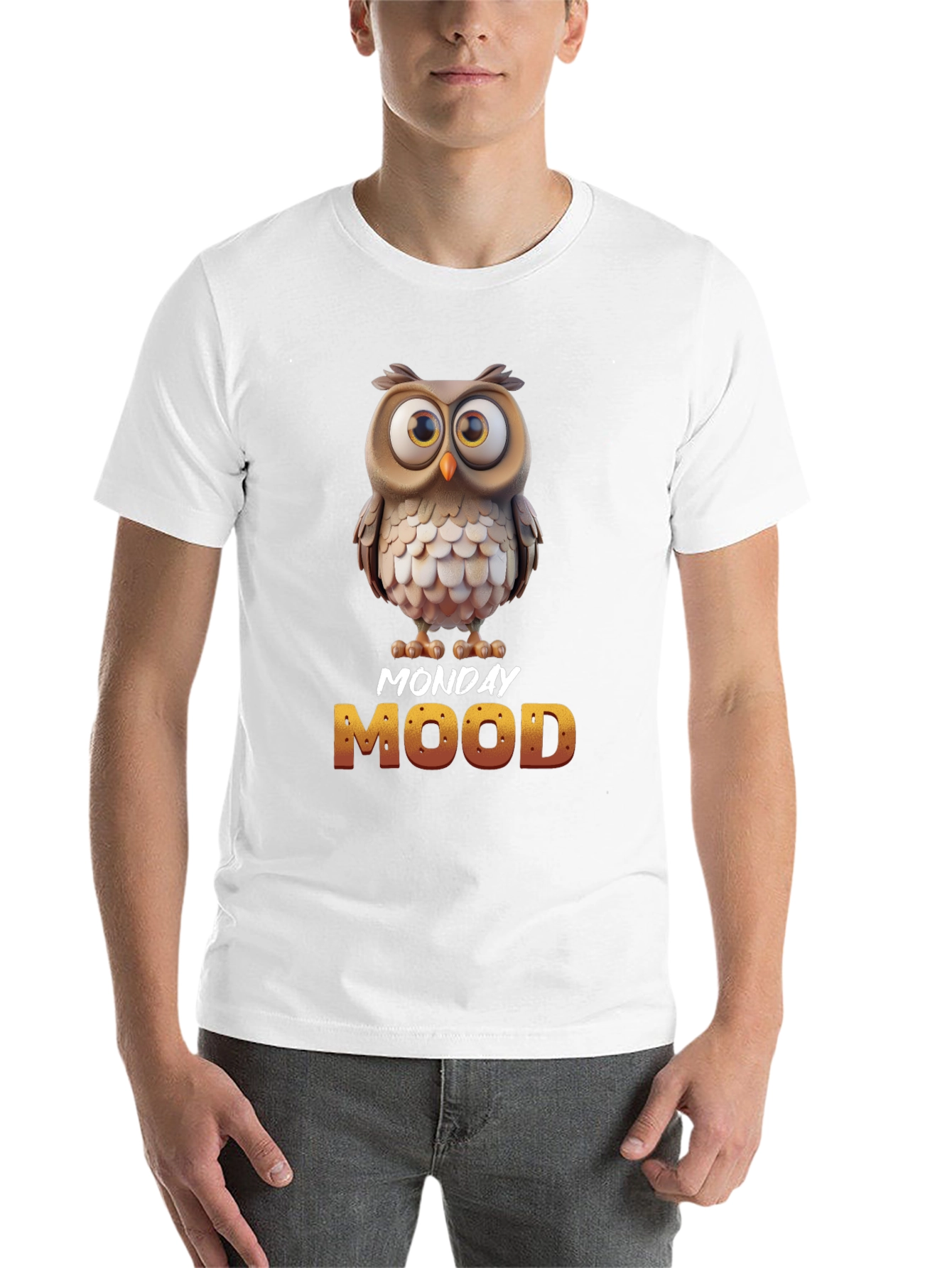 Black Monday Mood Owl T-Shirt - Funny & Unique Design view 14