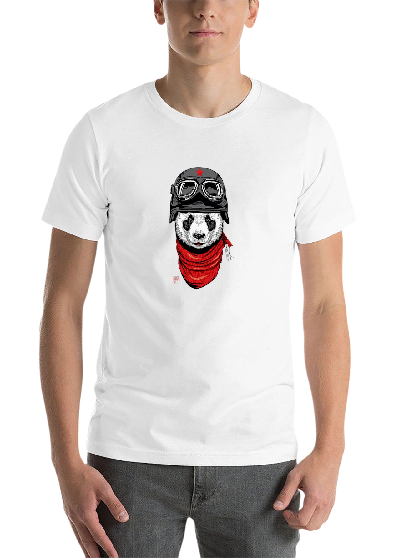 Black Panda Biker Graphic T-Shirt - Cool & Unique Design view 14