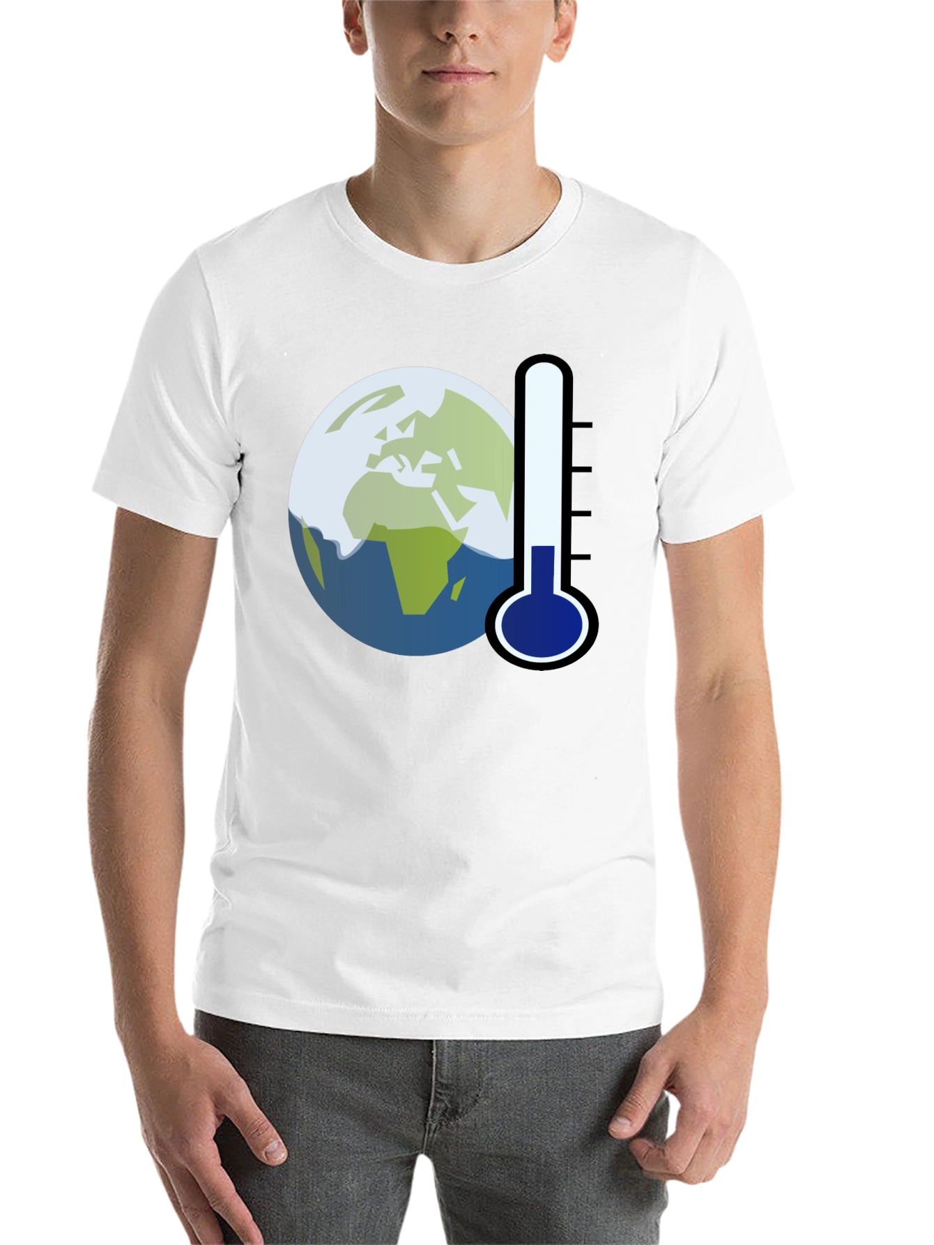Black Global Warming Tee: Earth Thermometer Graphic T-Shirt view 14
