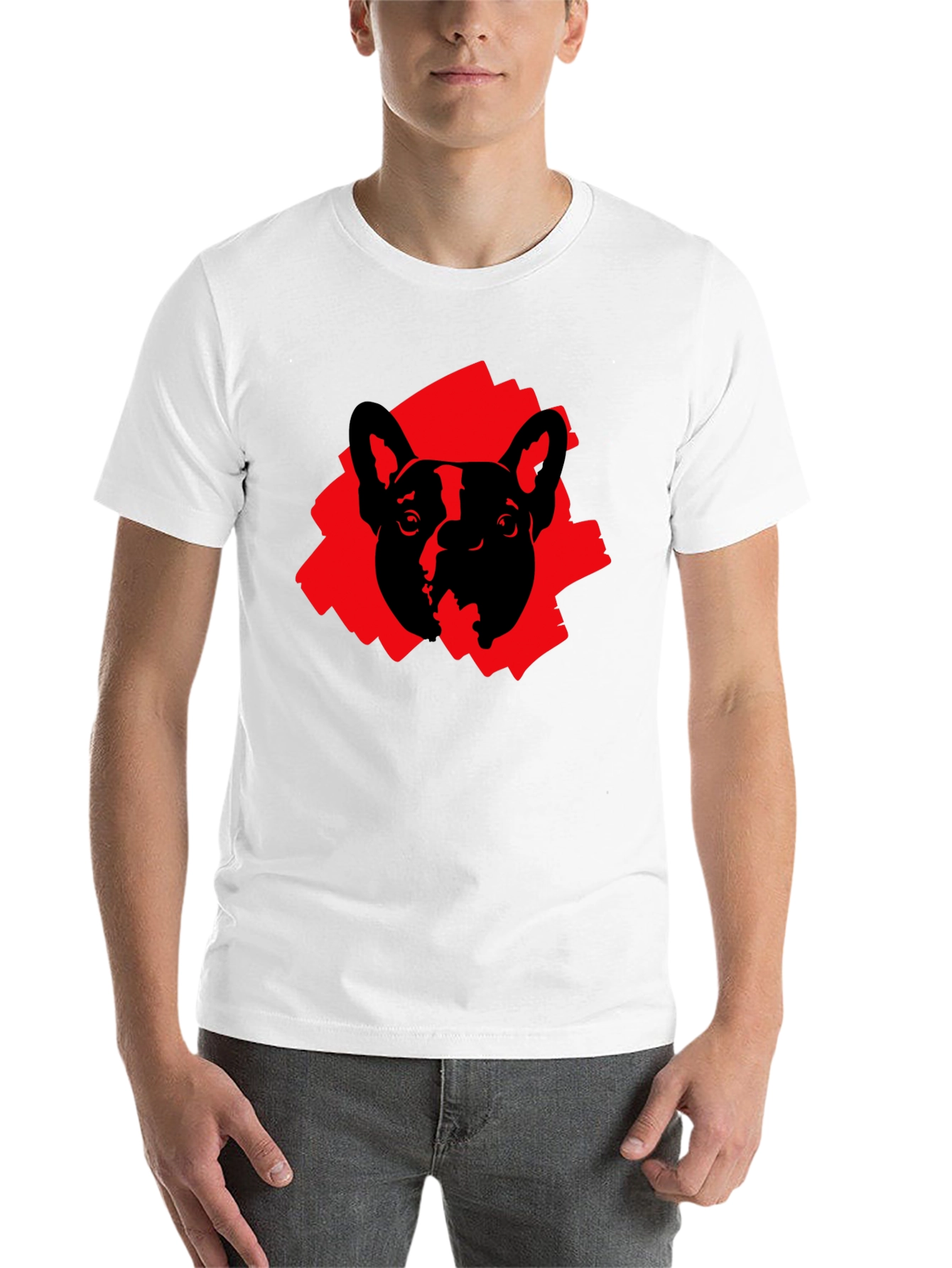 Black Dog Graphic Tee - Red Brushstroke Print view 14