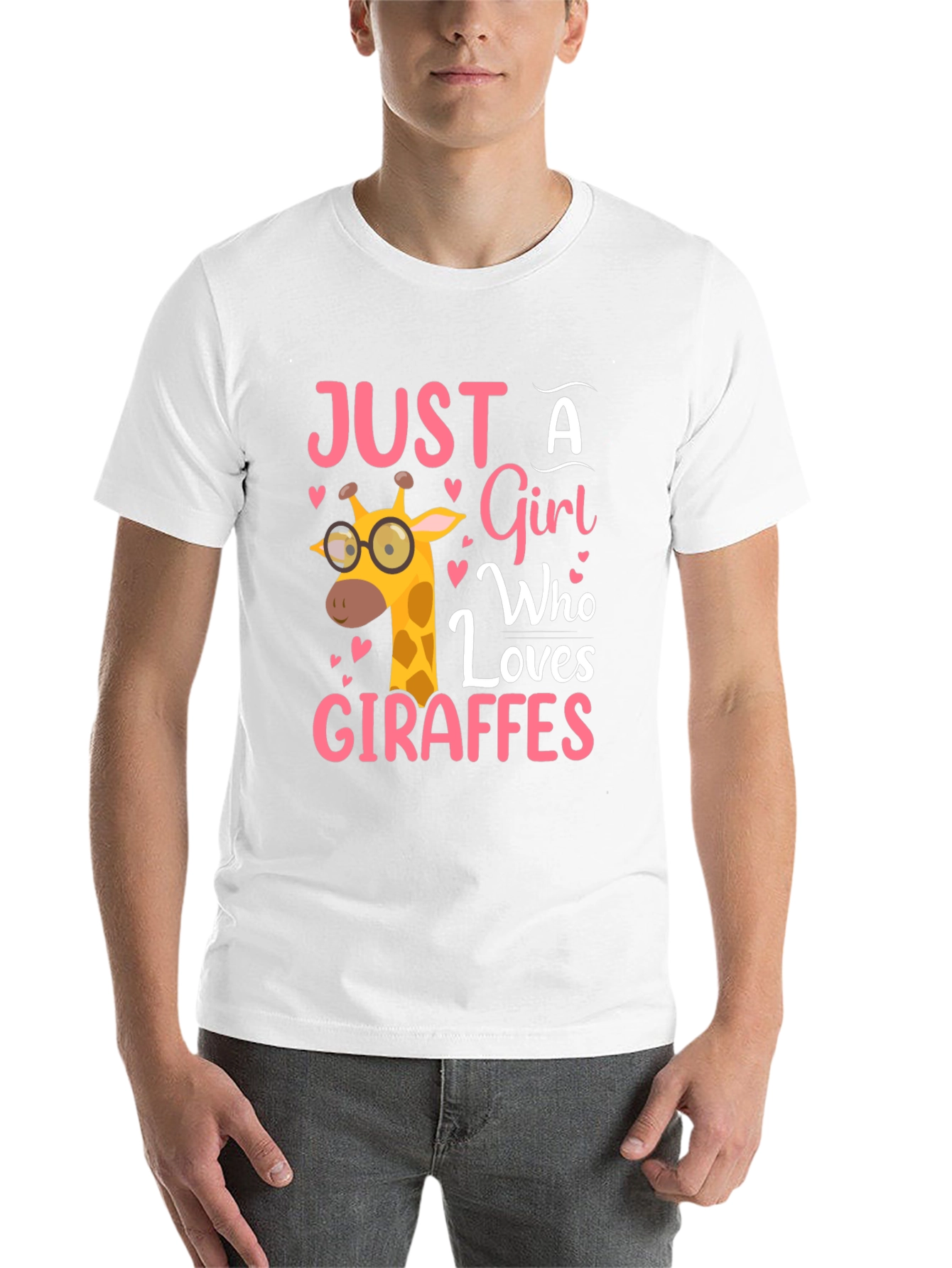 Black Just a Girl Who Loves Giraffes T-Shirt view 14