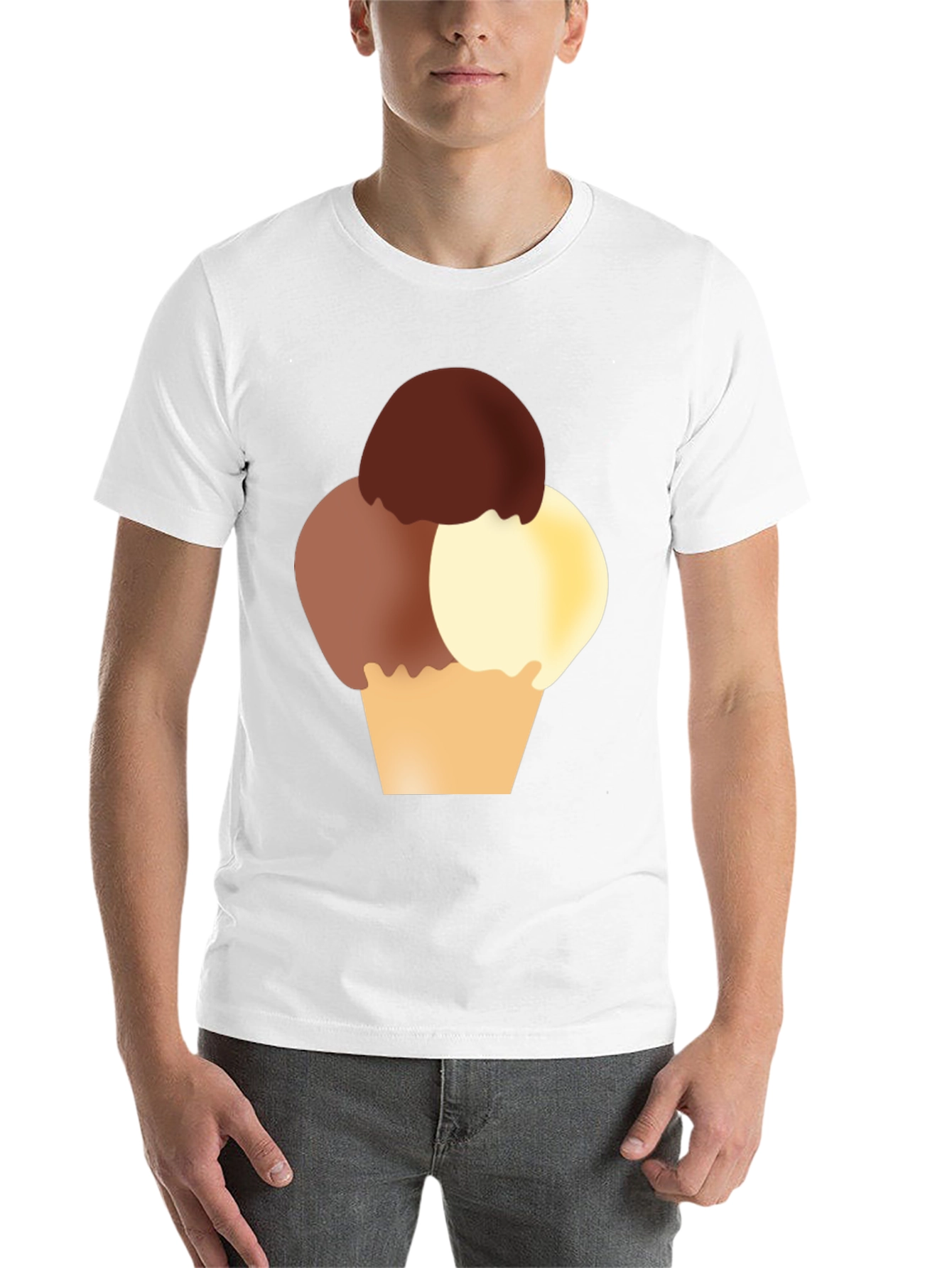 Black Ice Cream Graphic Tee - Black Cotton T-Shirt view 14