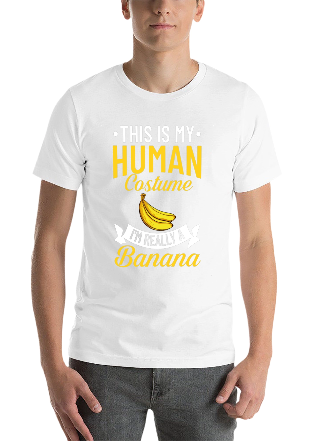 Black Human Costume Banana T-Shirt - Funny Novelty Tee view 14