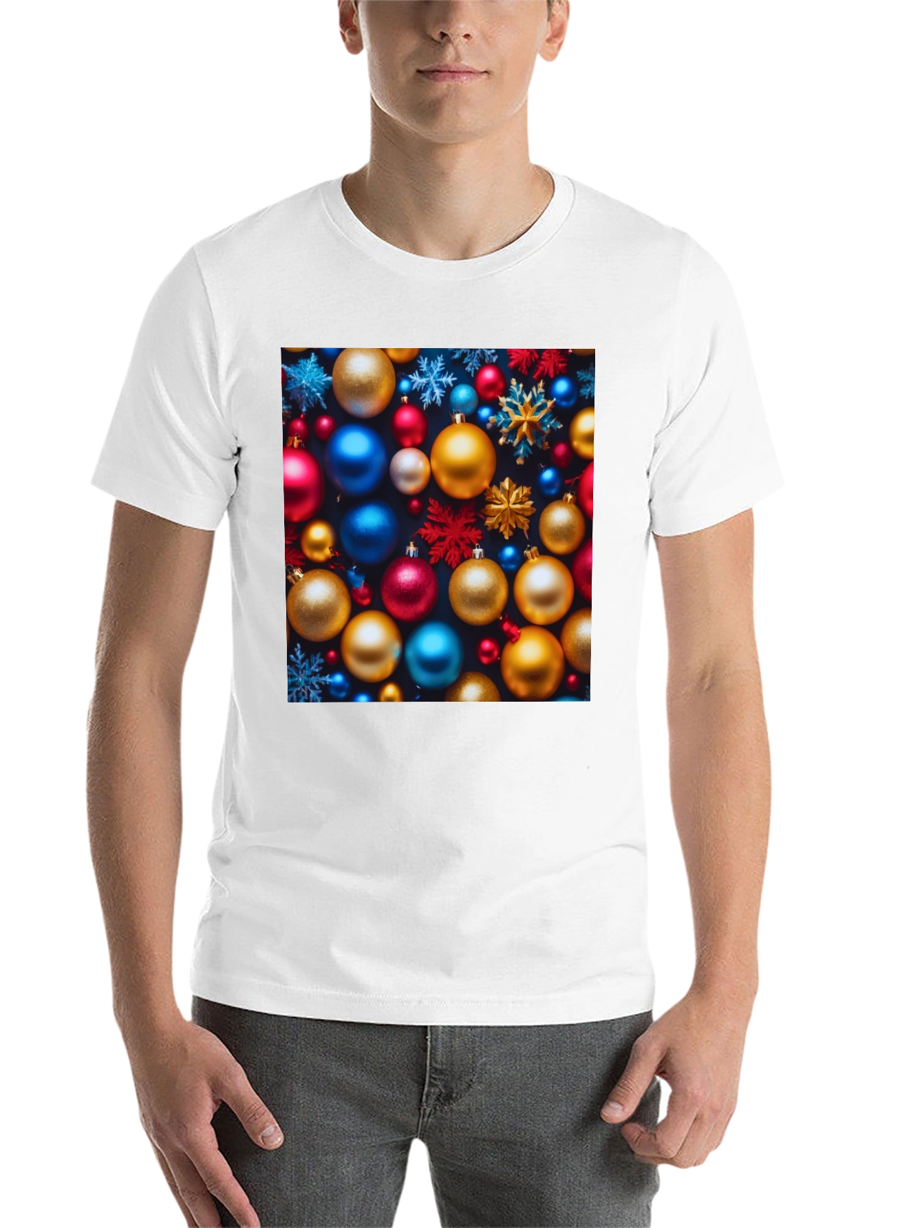 Black Festive Christmas Ornament T-Shirt - Holiday Cheer view 14