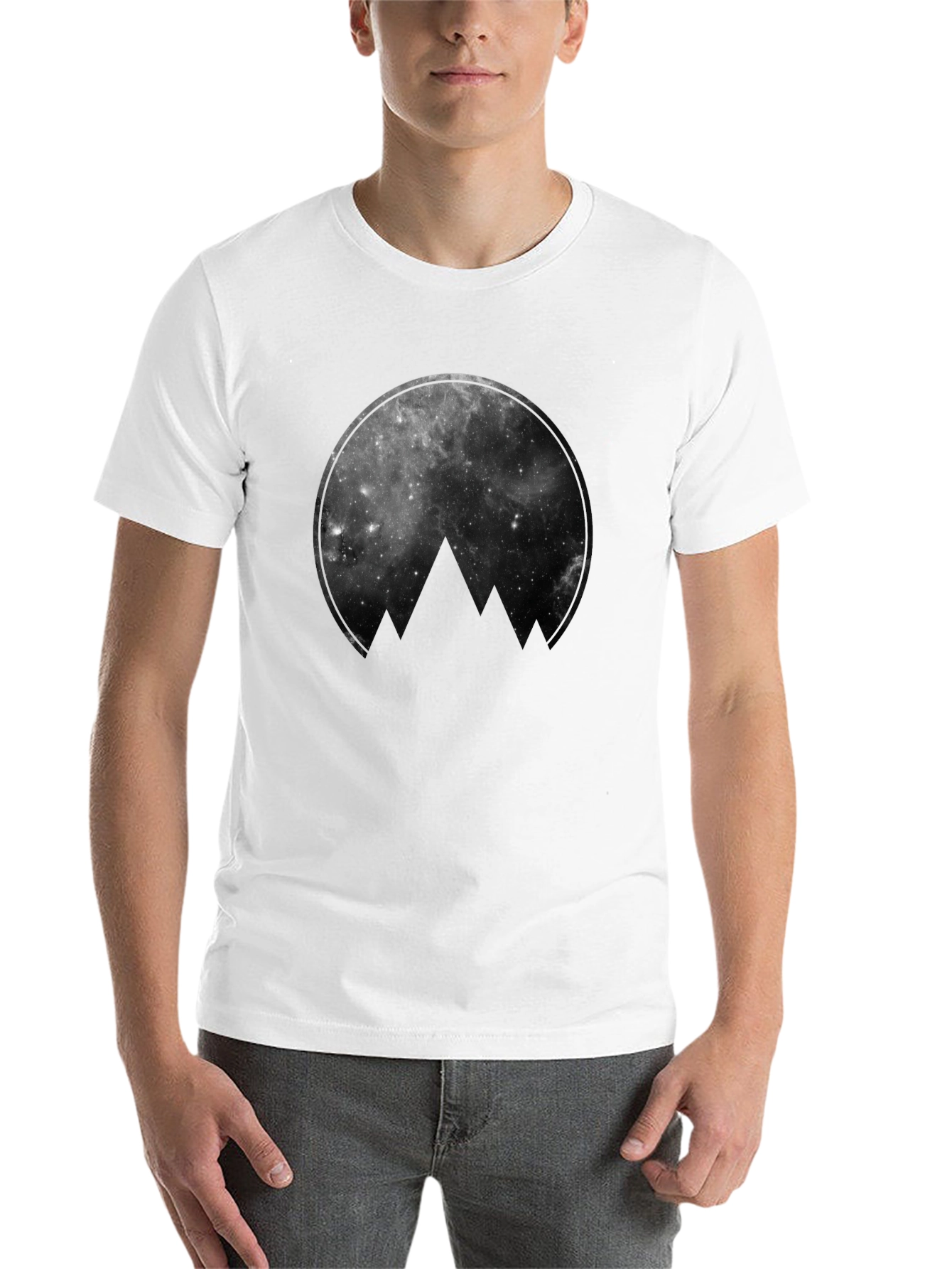 Black Cosmic Mountain Black Graphic Tee view 14