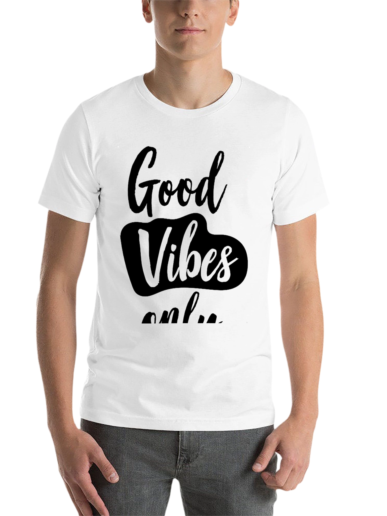 Black Good Vibes Only Black Graphic T-Shirt view 14