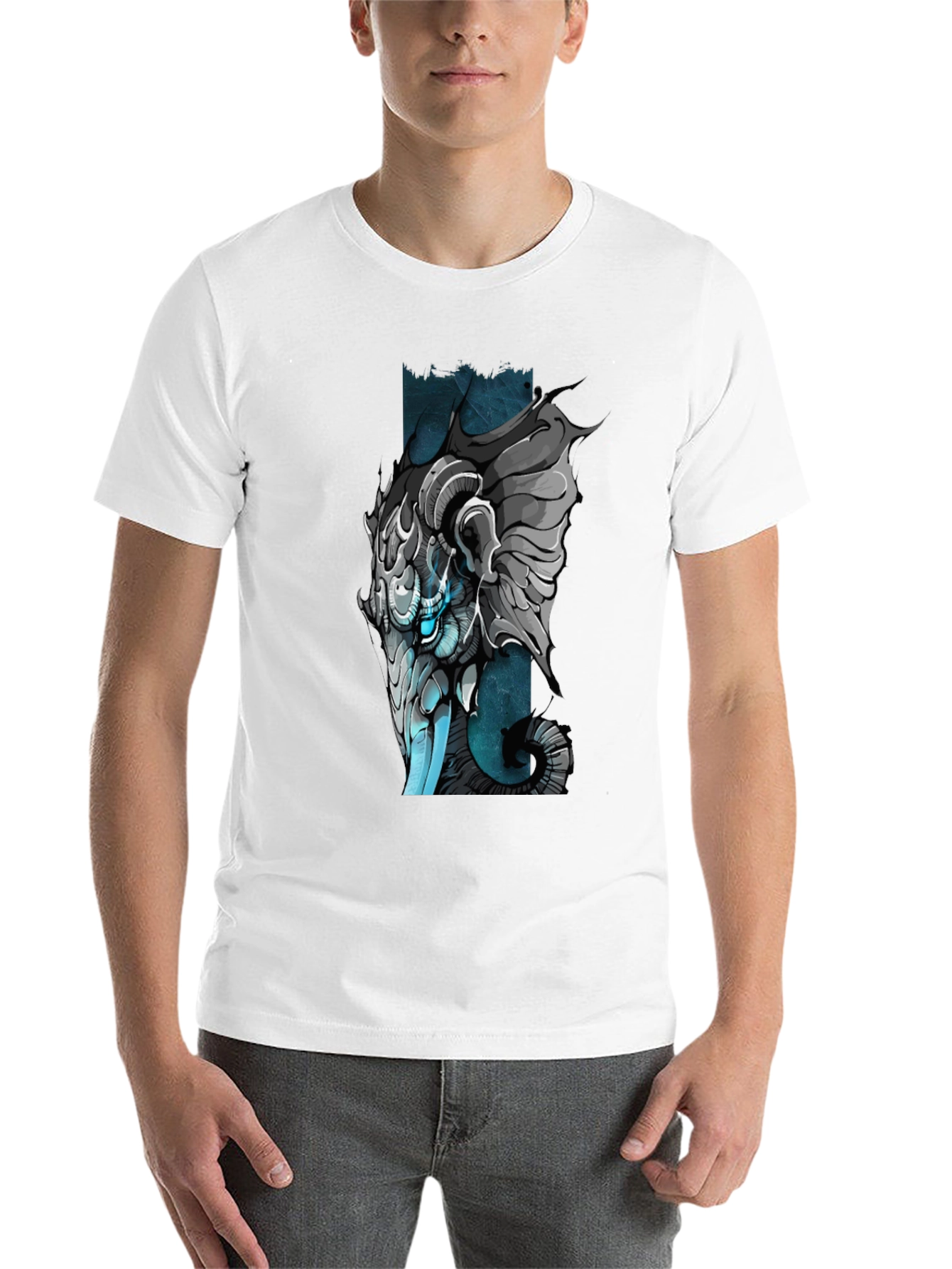 Black Cybernetic Ram T-Shirt - Unique Graphic Tee view 14
