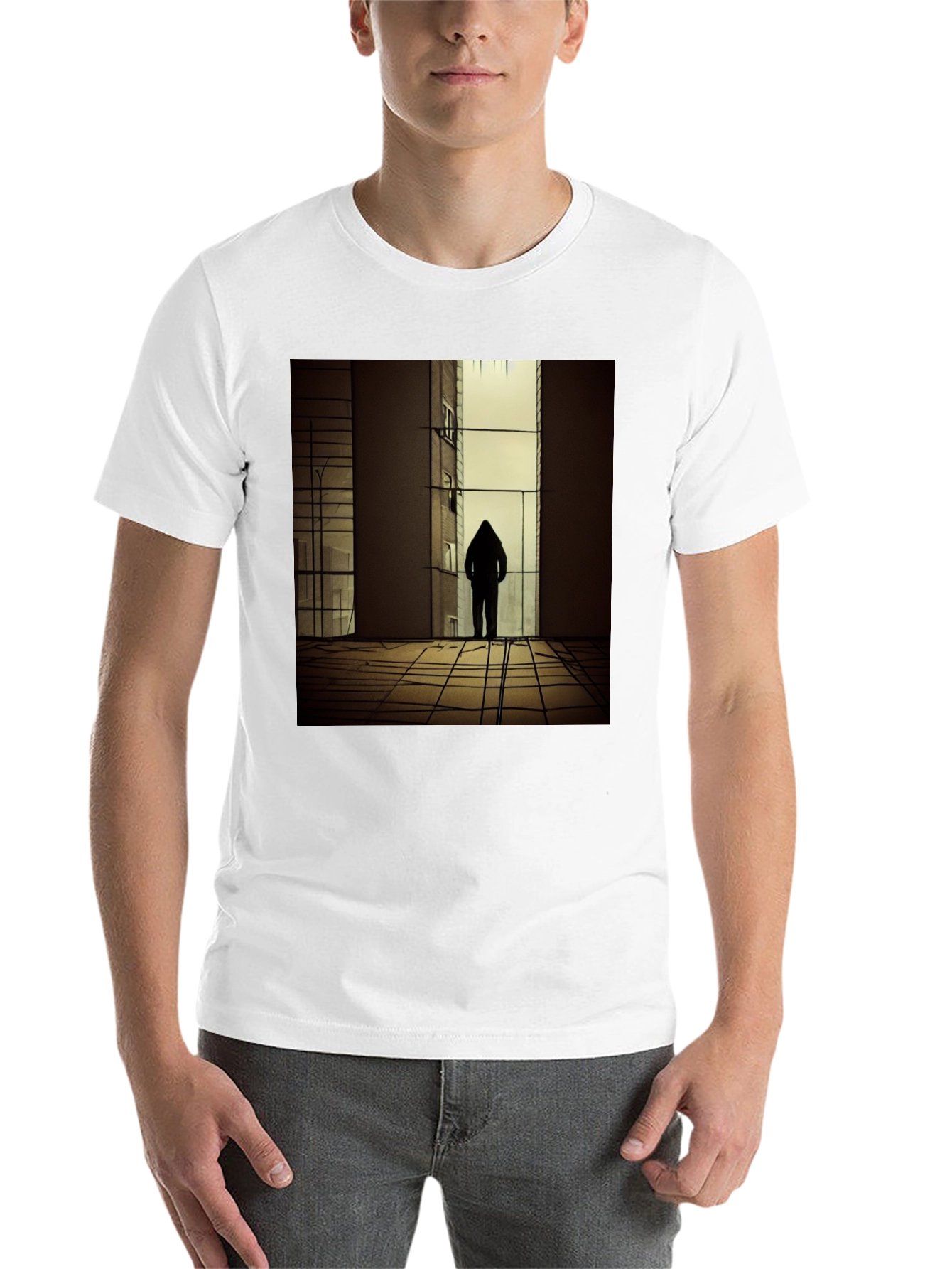 Black Urban Silhouette Black T-Shirt view 14