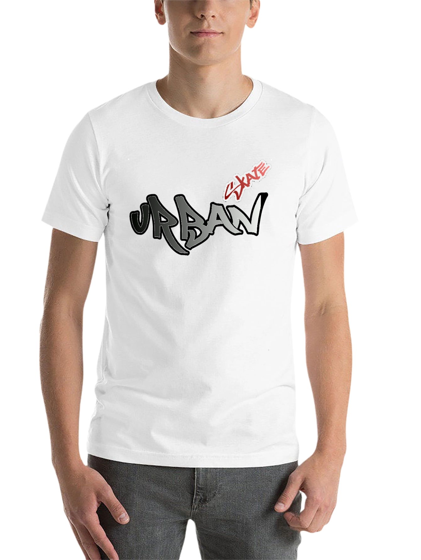 Black Urban Skate Graphic Tee - Modern Black T-Shirt view 14