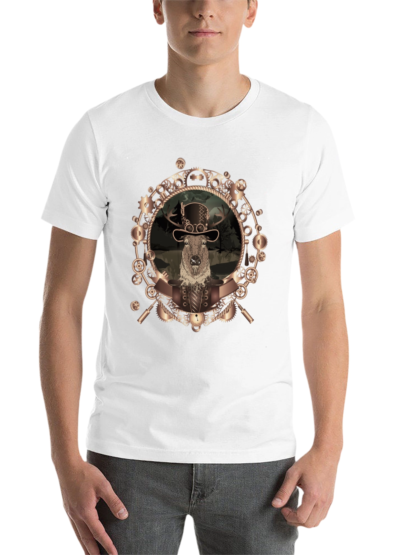 Black Steampunk Beaver T-Shirt - Unique Graphic Tee view 14
