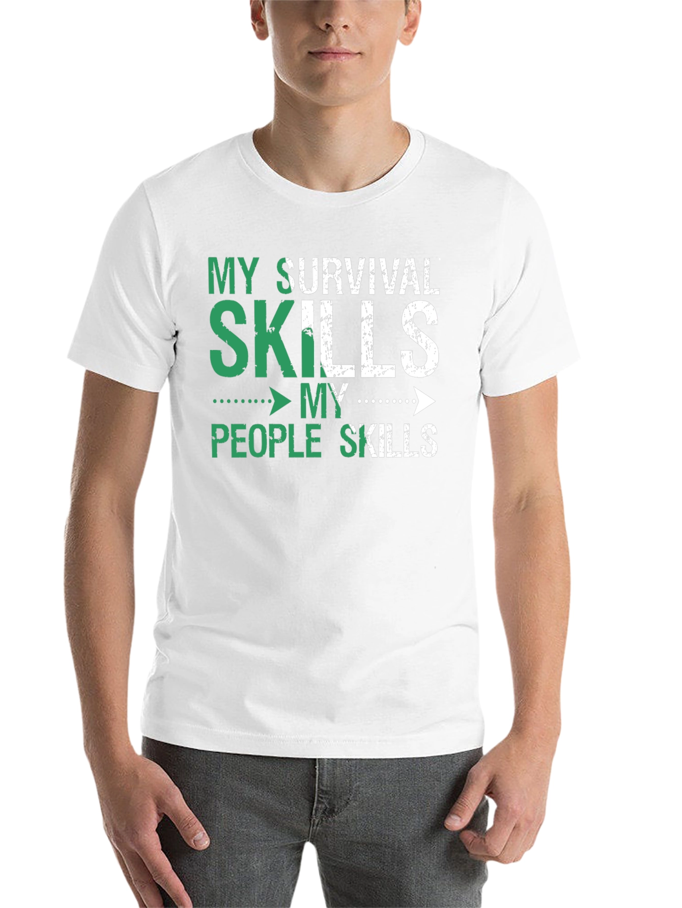 Black Survival Skills T-Shirt - Humorous Graphic Tee view 14
