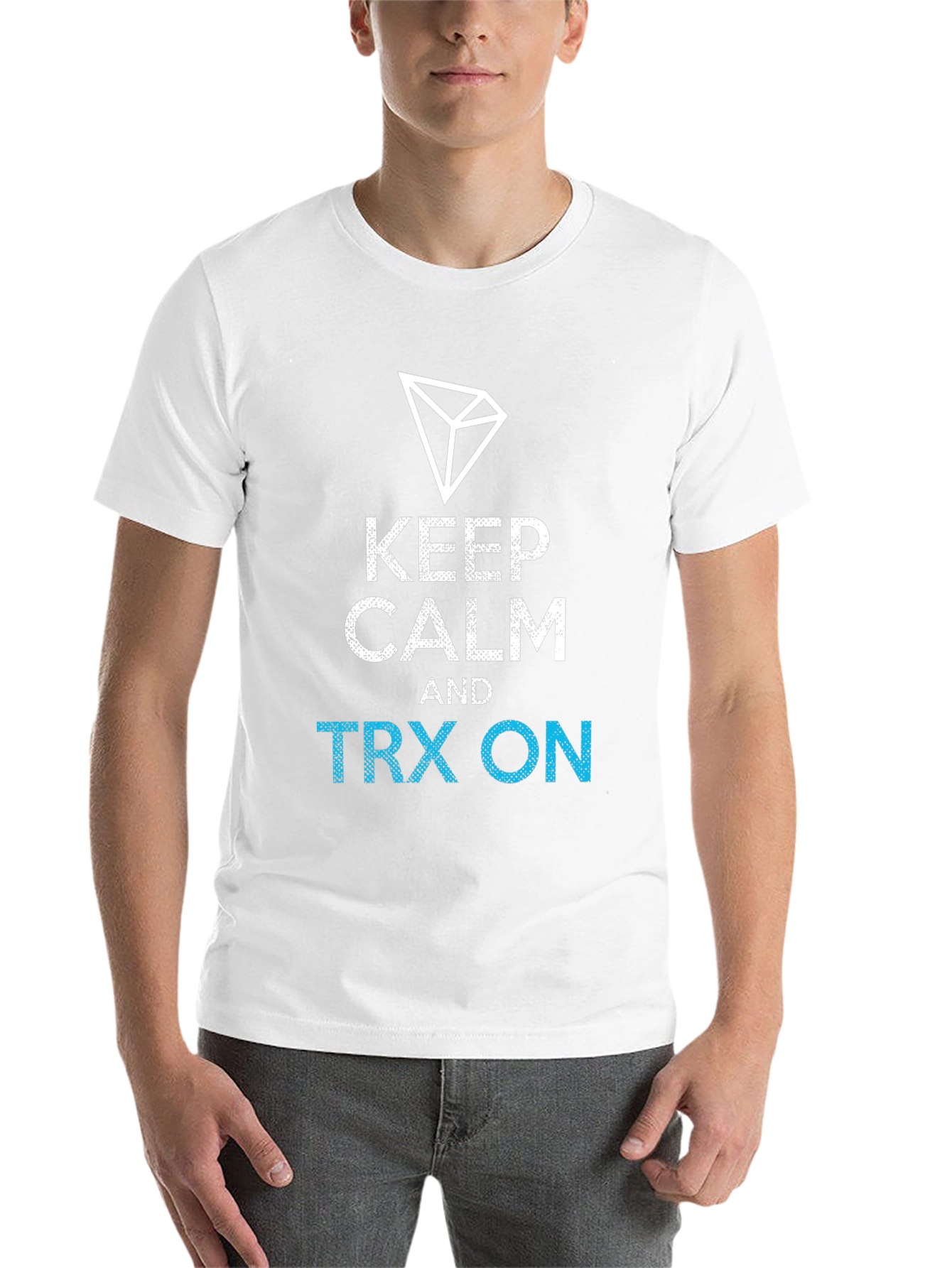 Black Keep Calm TRX On Black T-Shirt view 14