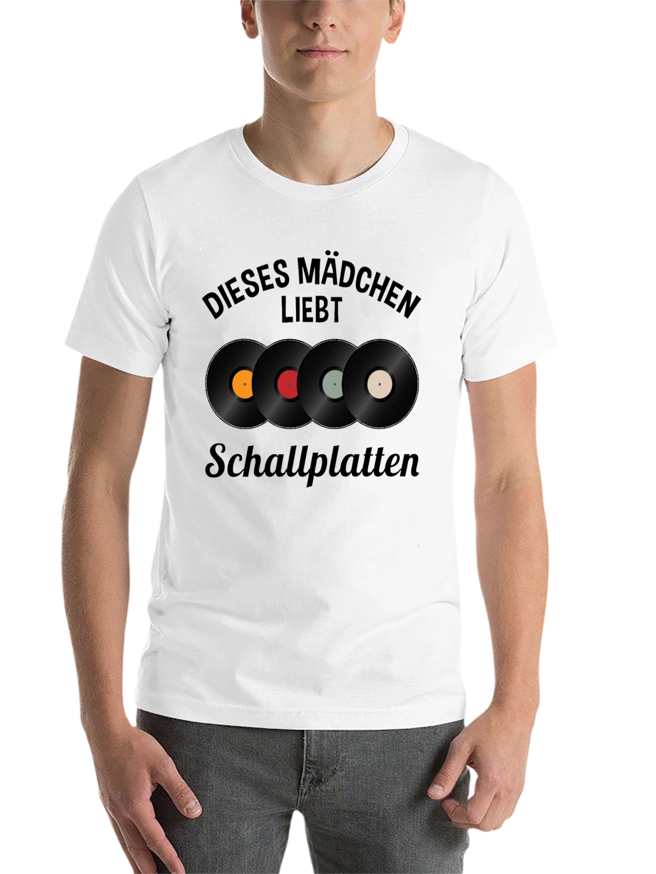 Black Vinyl Record Lover T-Shirt - German Text view 14