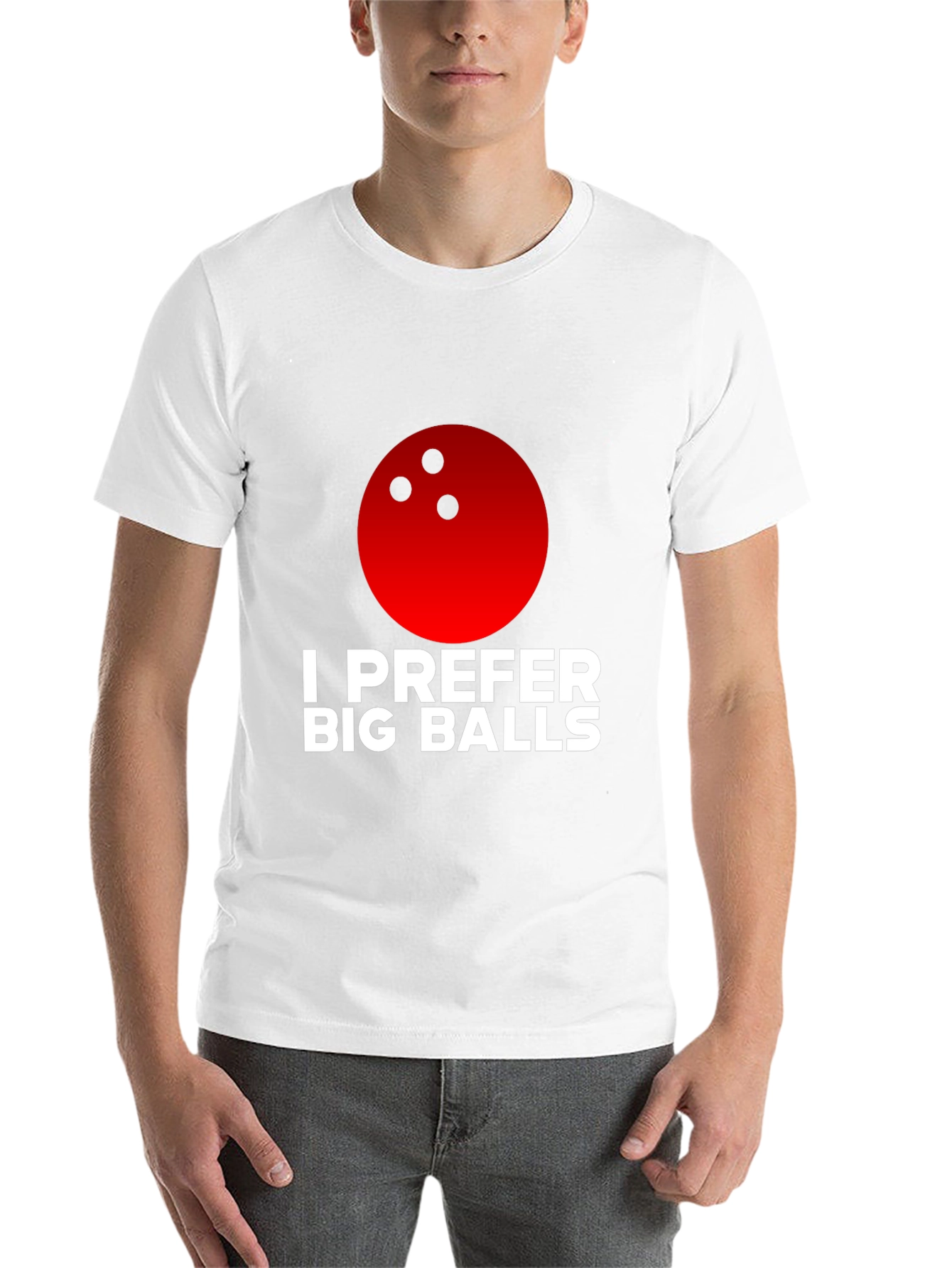 Black I Prefer Big Balls Bowling T-Shirt view 14