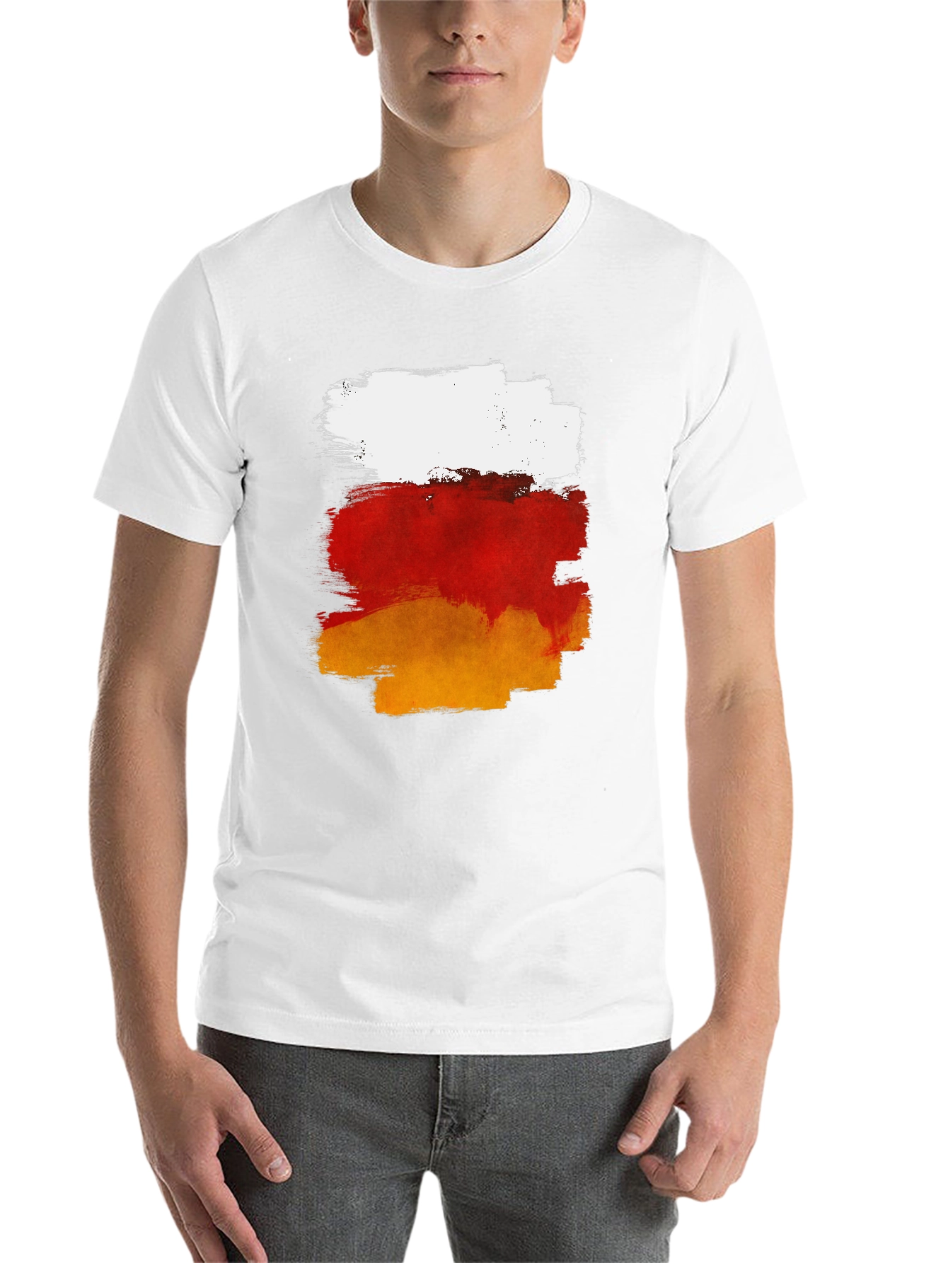 Abstract Brush Stroke Graphic T-Shirt - 14