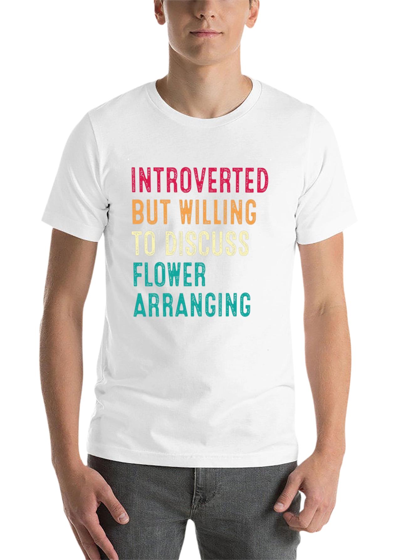 Black Introverted Flower Arranging Graphic Tee view 14