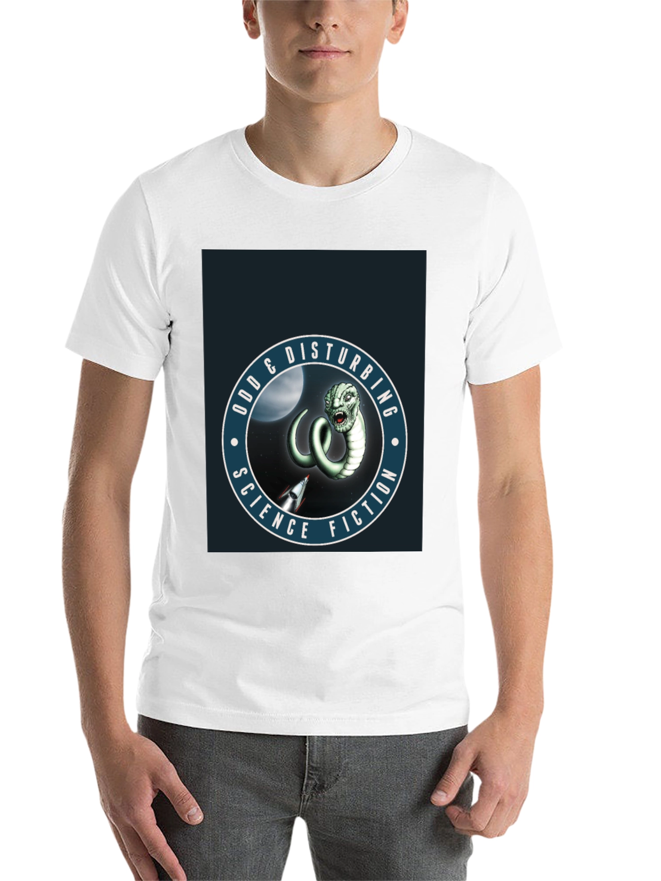 Black Odd & Disturbing Sci-Fi Graphic Tee view 14