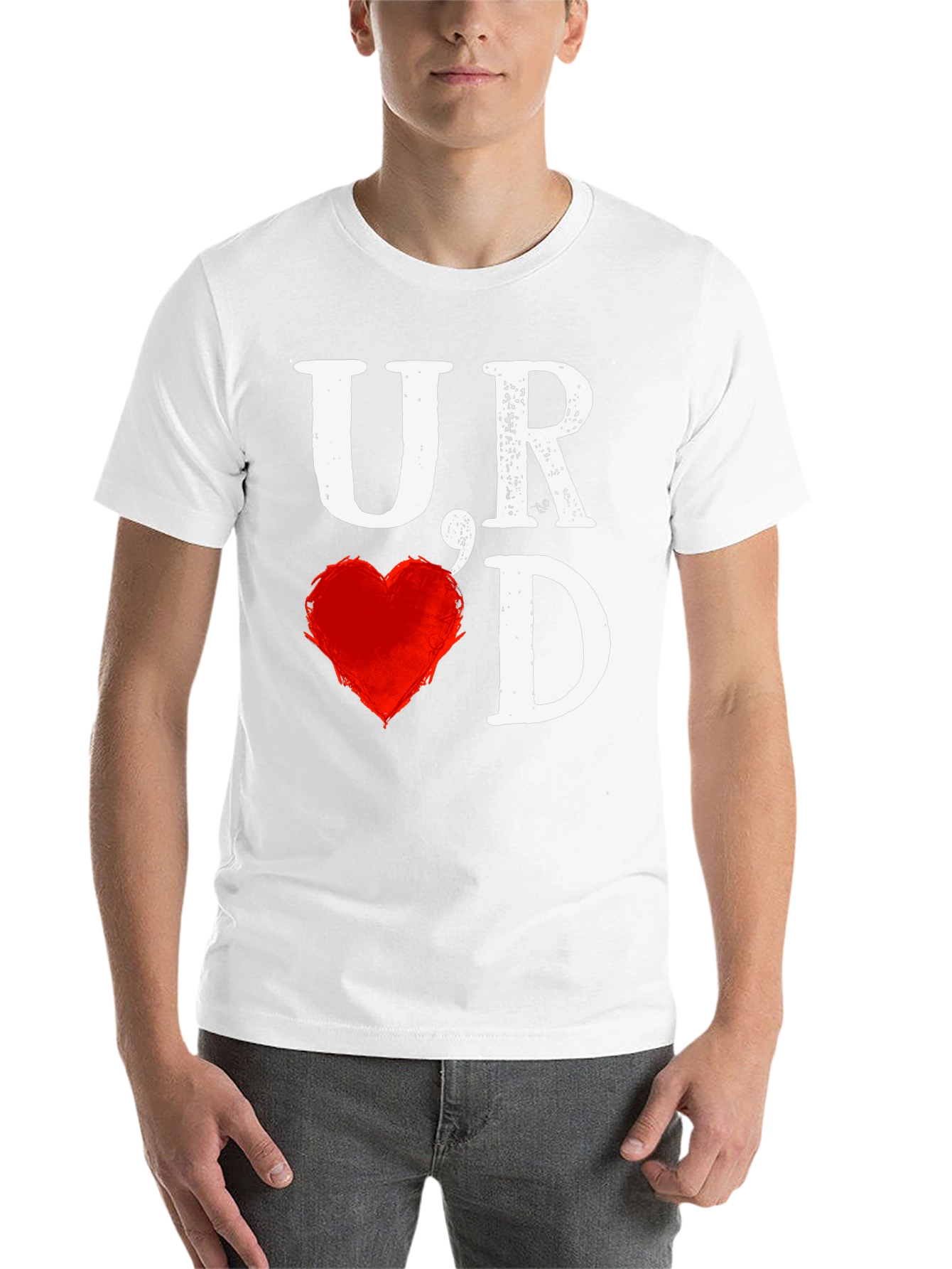 Black U Heart D T-Shirt - Bold Graphic Tee view 14