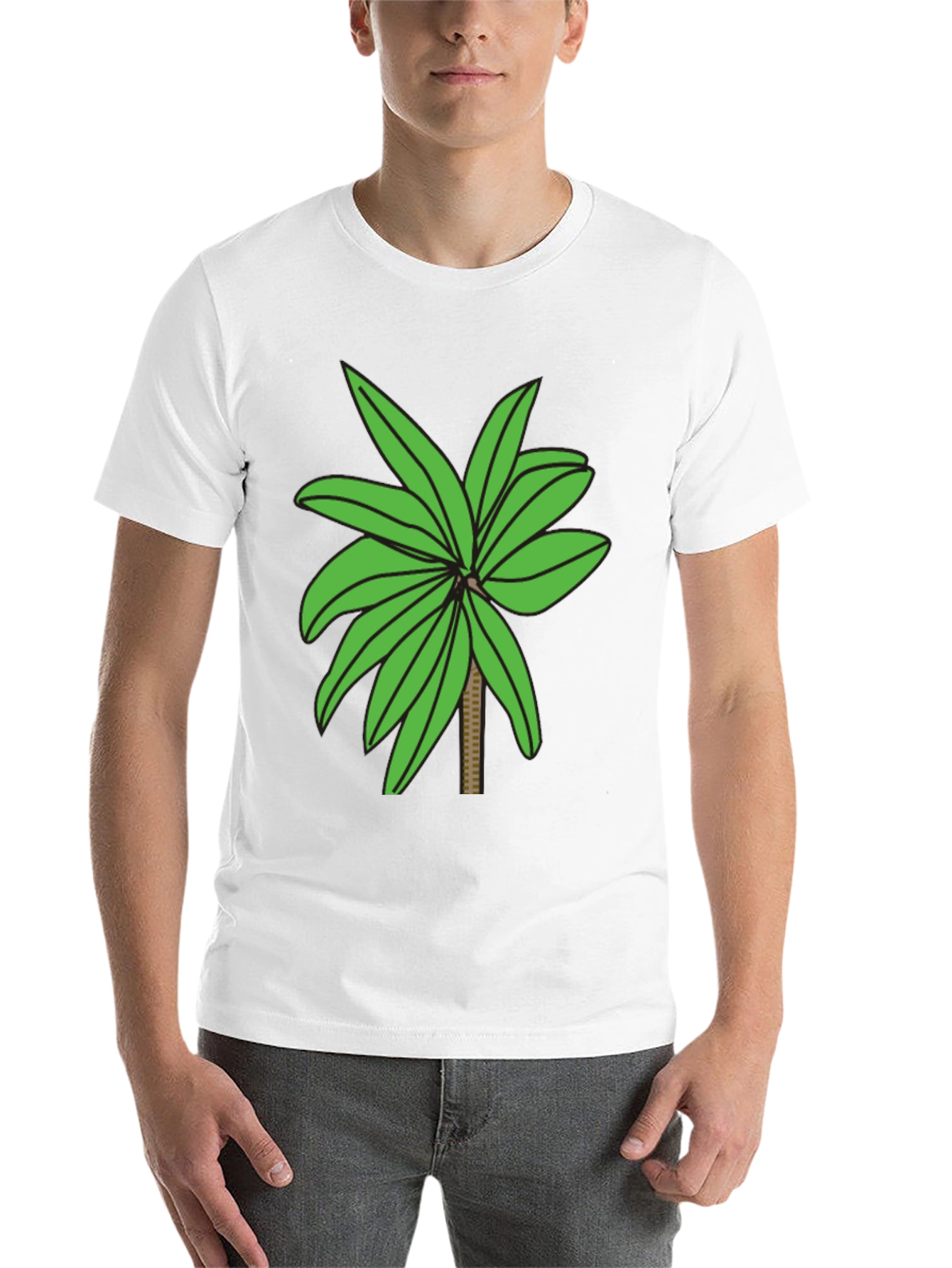 Black Tropical Palm Tree Graphic T-Shirt view 14