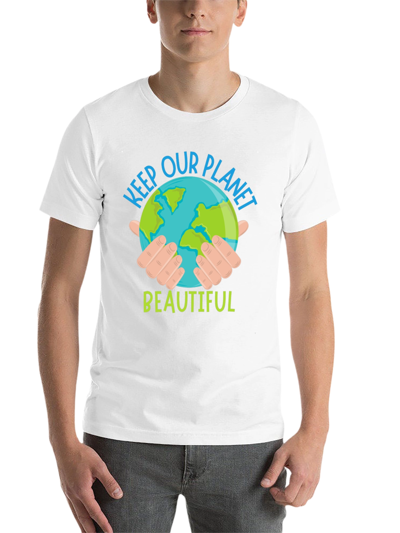 Black Keep Our Planet Beautiful Graphic T-Shirt view 14