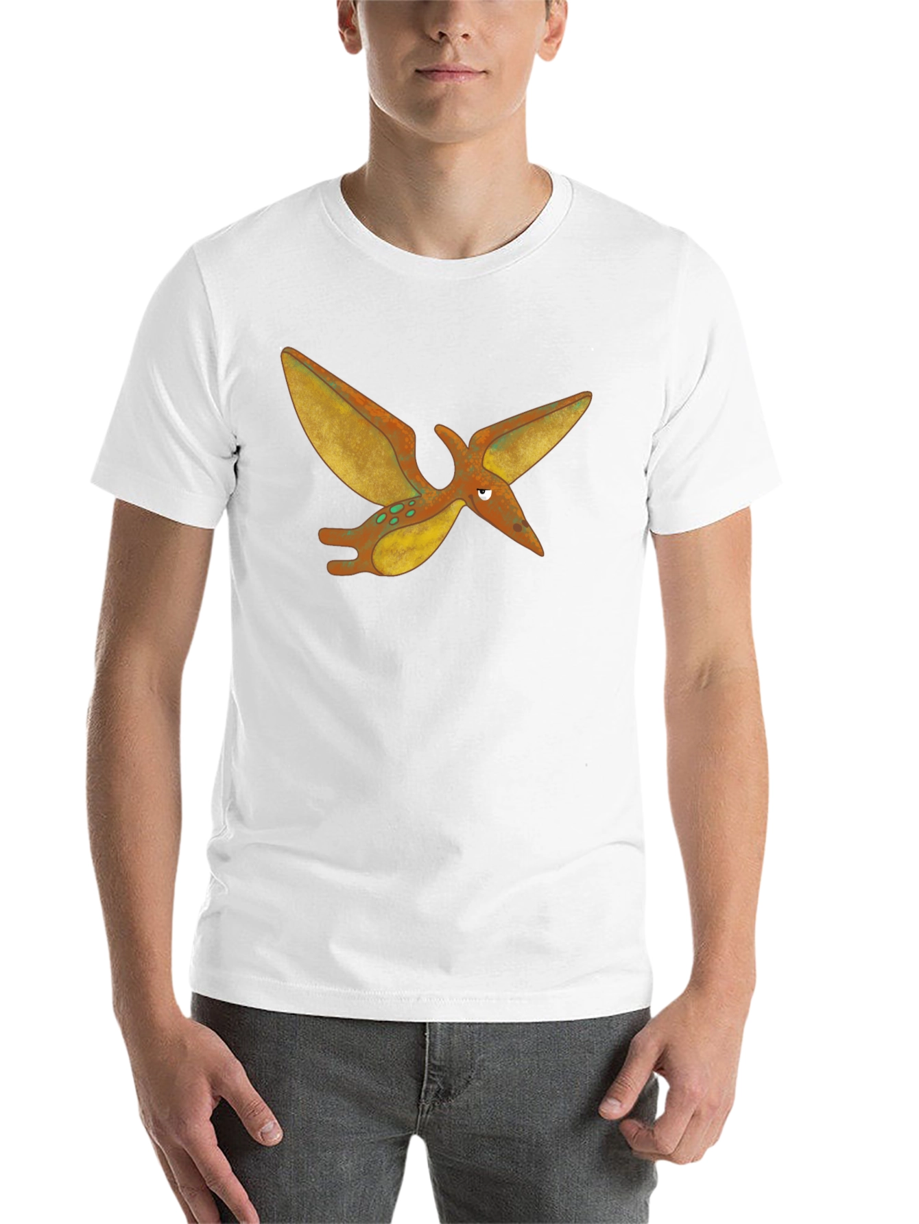 Black Cartoon Pterodactyl Black T-Shirt view 14