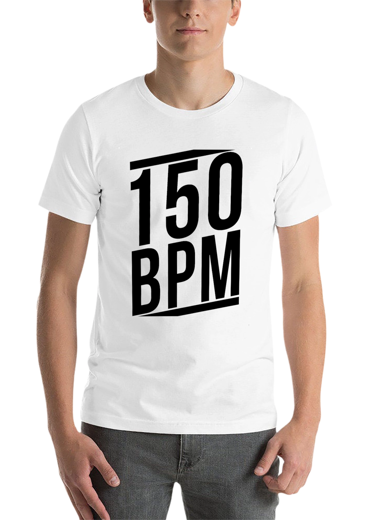 Black 150 BPM Black Graphic Tee - Music Lover Shirt view 14