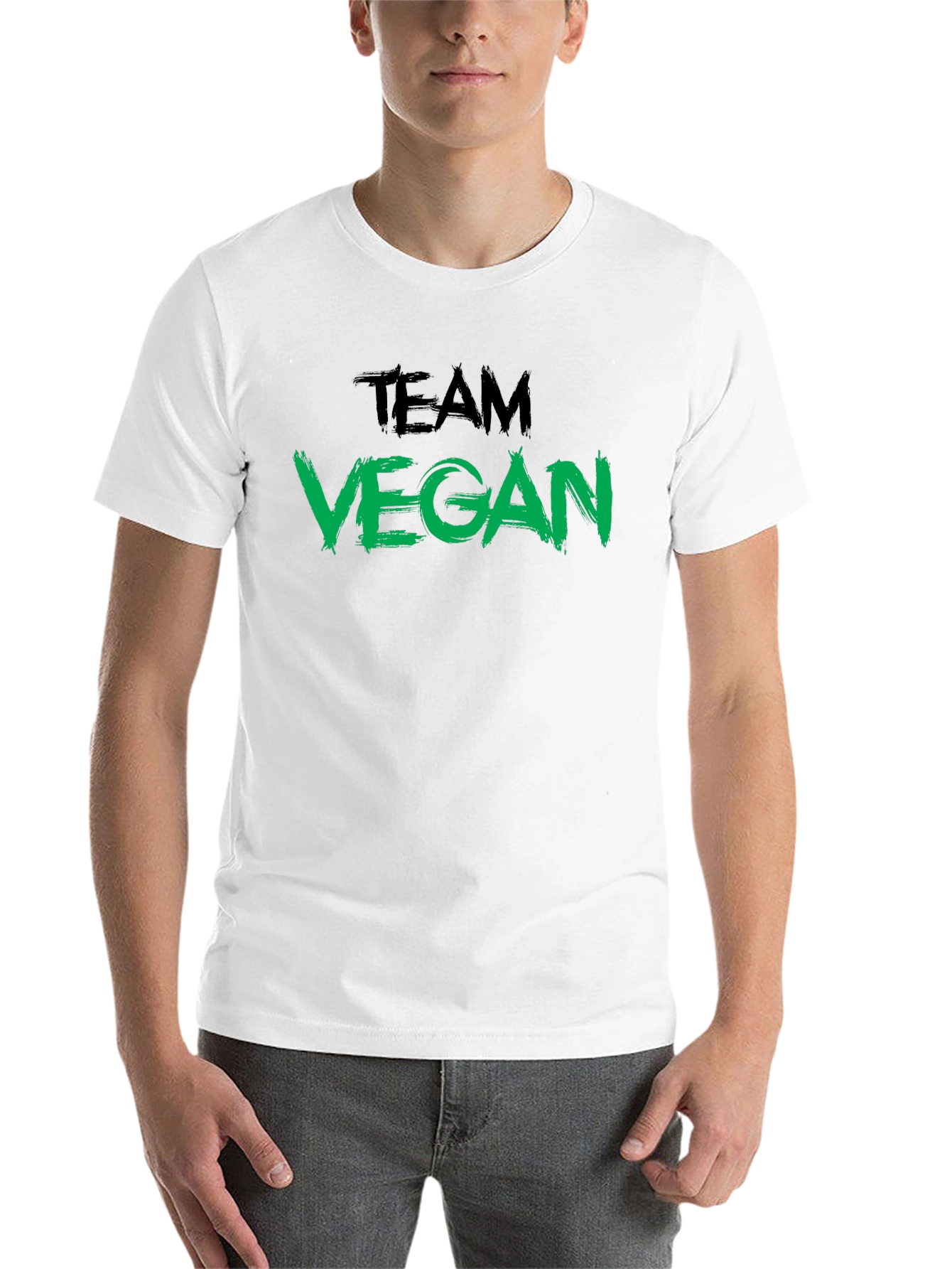 Black Team Vegan Black Crew Neck T-Shirt view 14