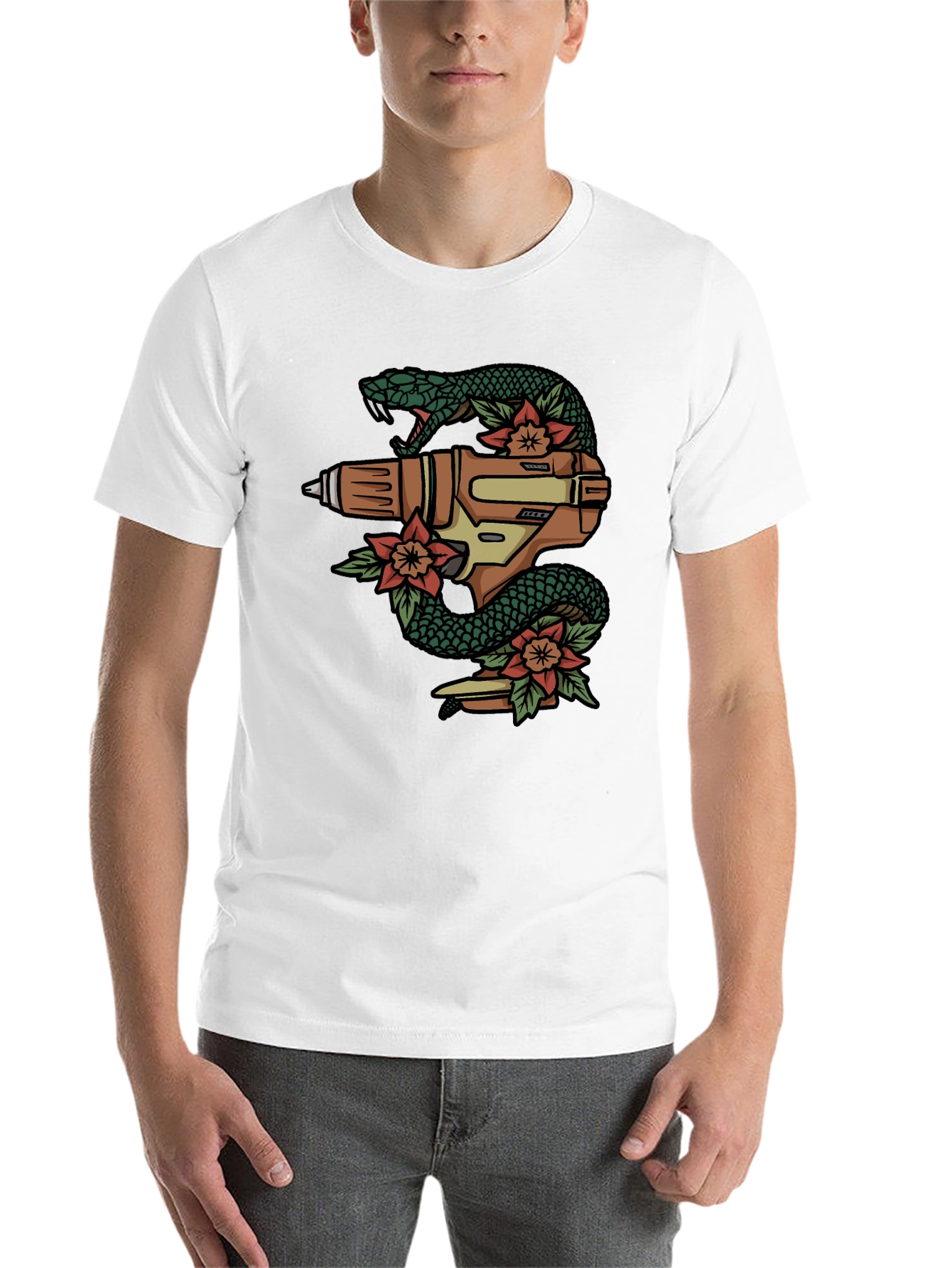 Black Snake Drill T-Shirt - Unique Graphic Tee view 14