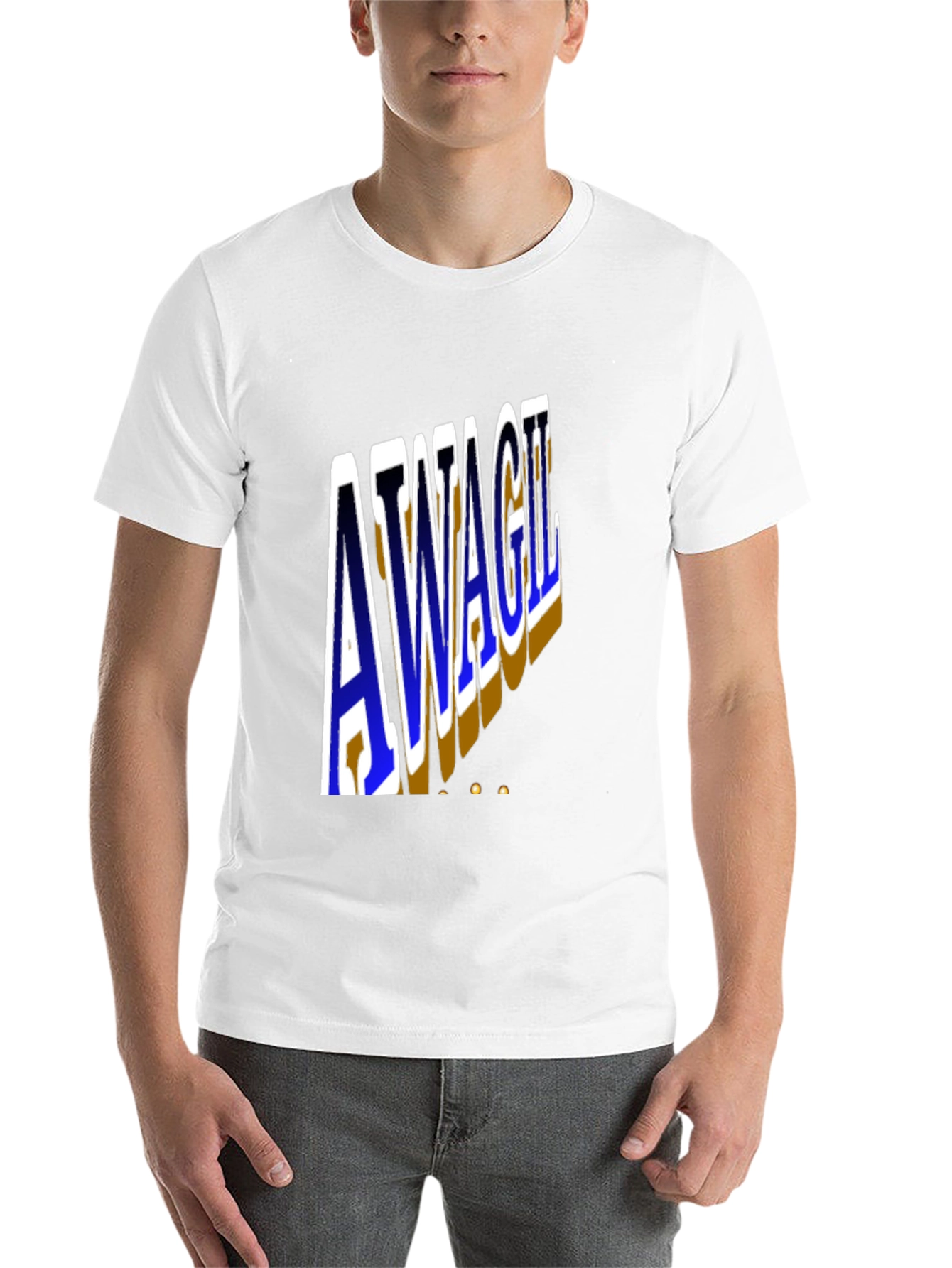 Black Unique AWAGIL Graphic Black T-Shirt view 14