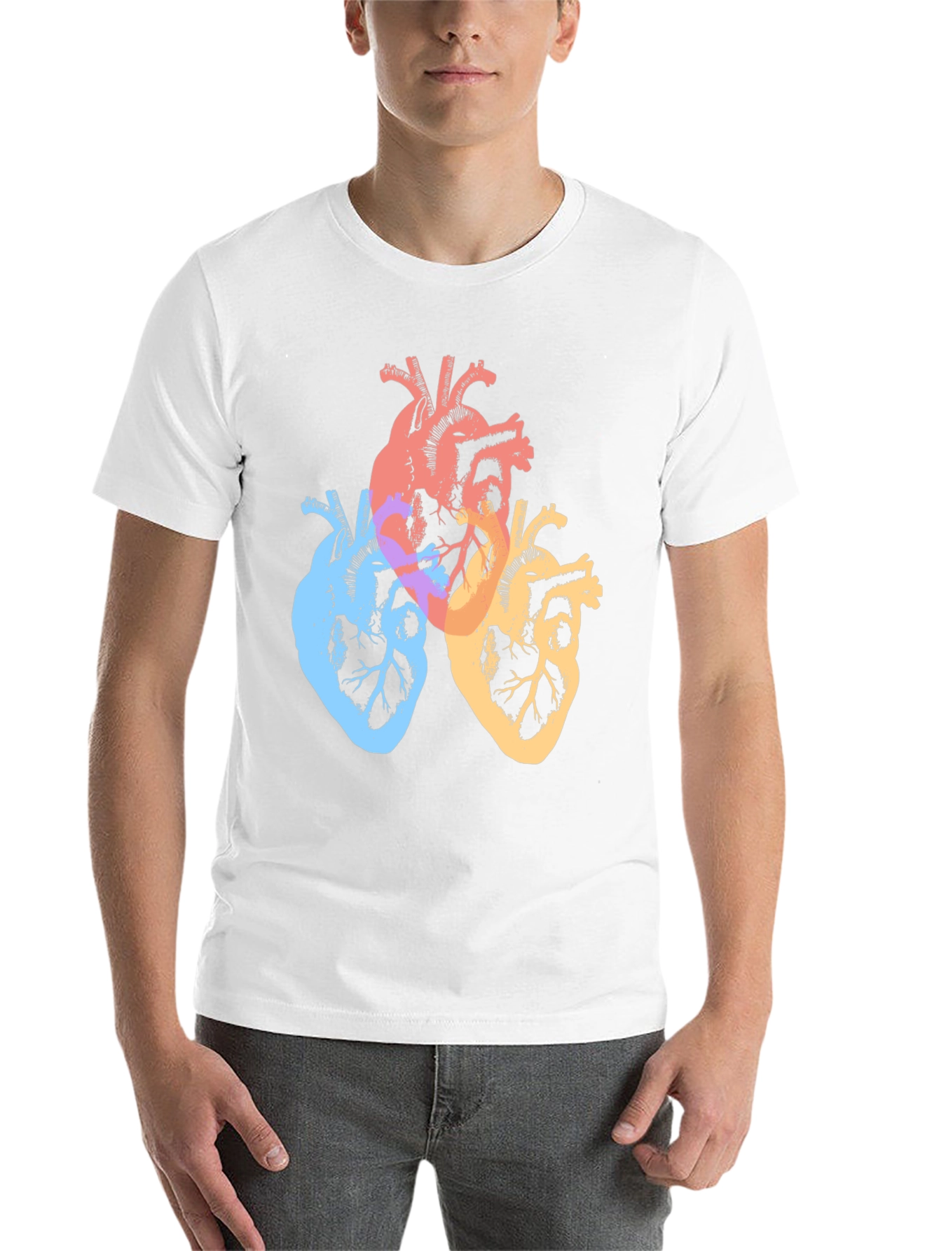 Black Colorful Anatomical Hearts Graphic Tee - Black view 14