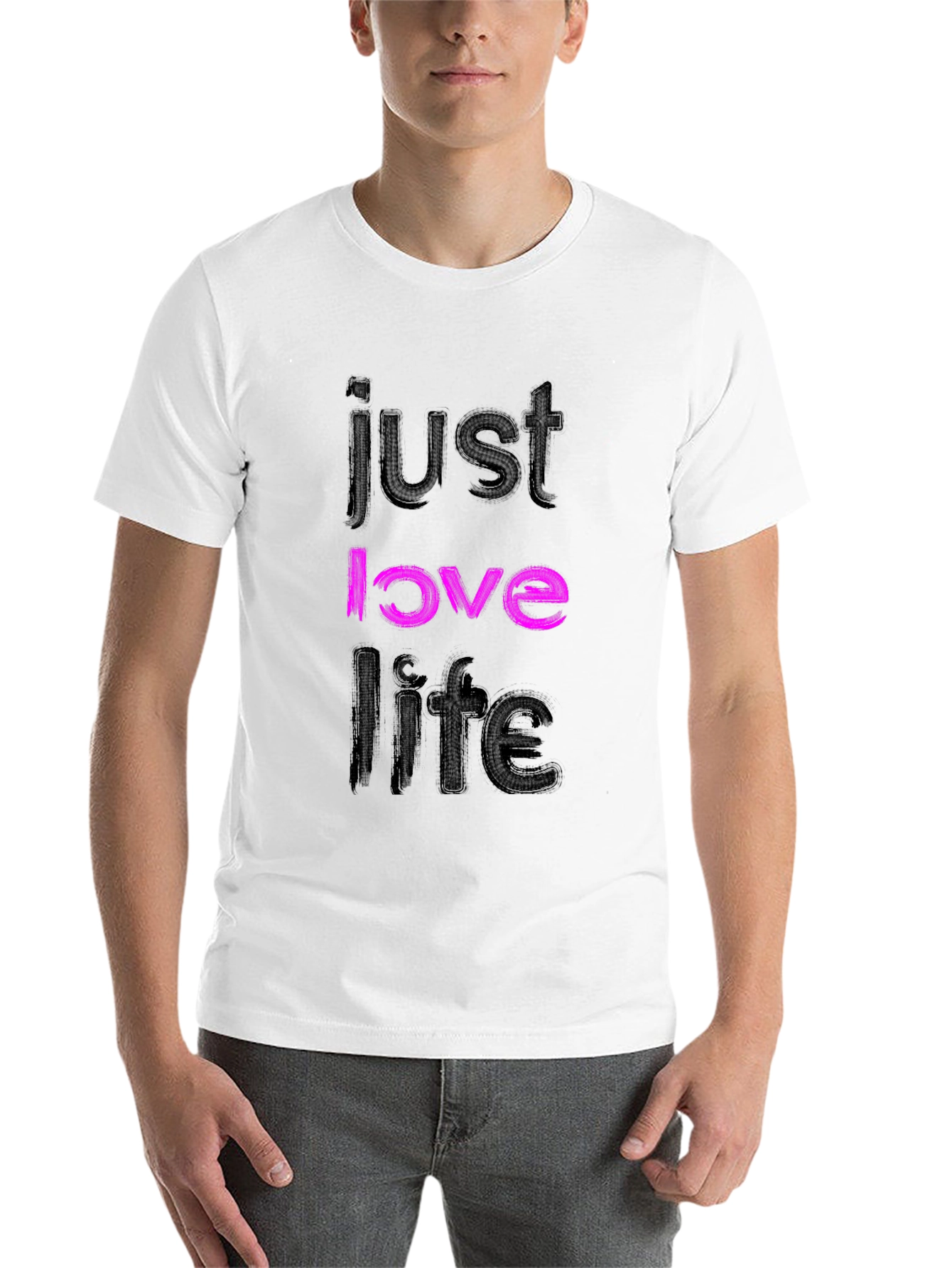 Black Just Love Life Black Graphic Tee view 14