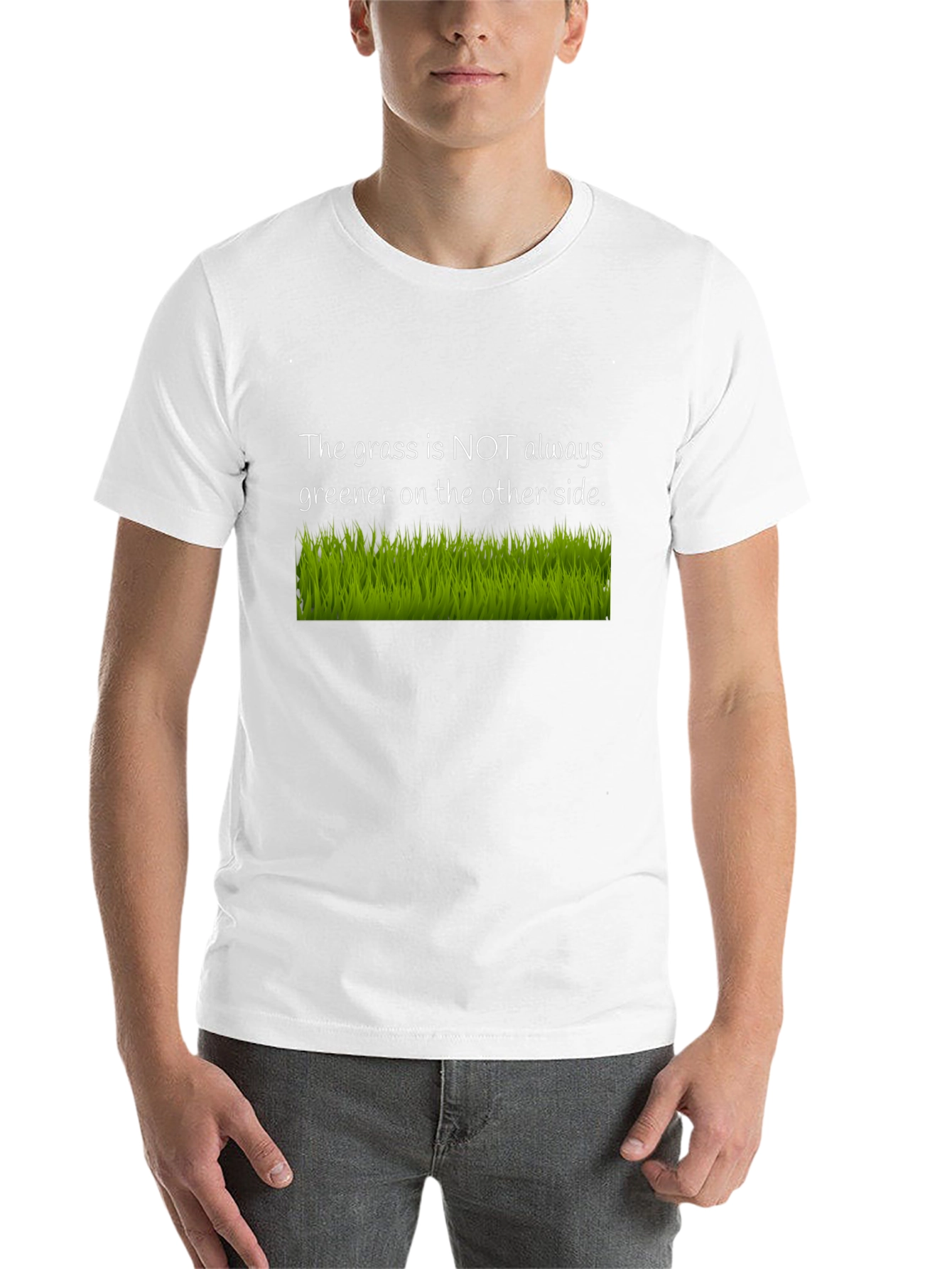 Black The Grass Is Not Always Greener Black T-Shirt view 14