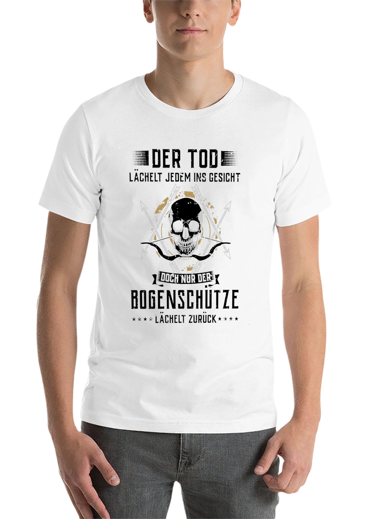 Black Der Tod Lächelt Archer T-Shirt view 14