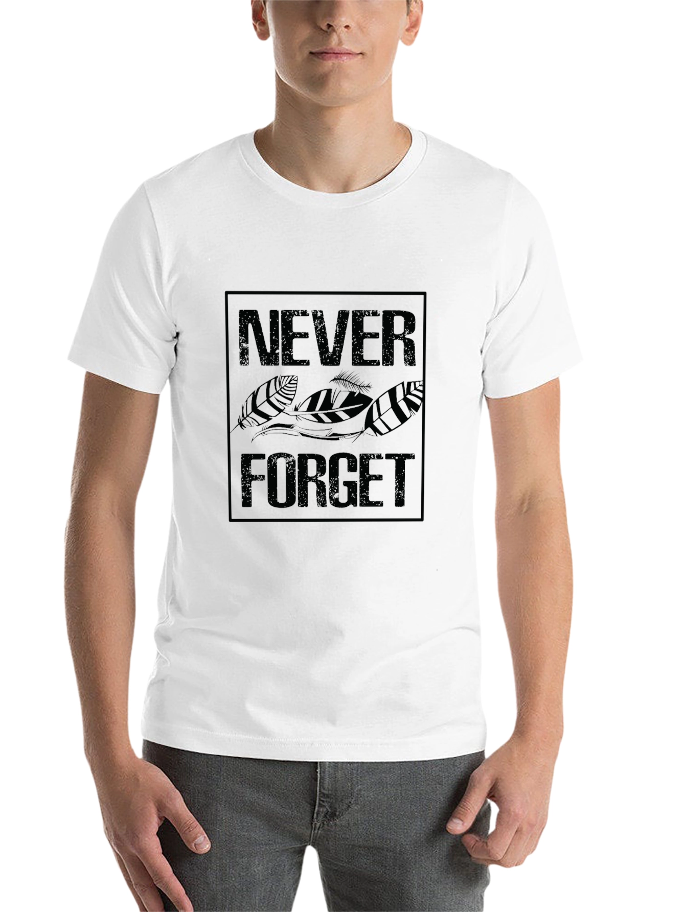 Black Never Forget Graphic Tee - Black Cotton T-Shirt view 14