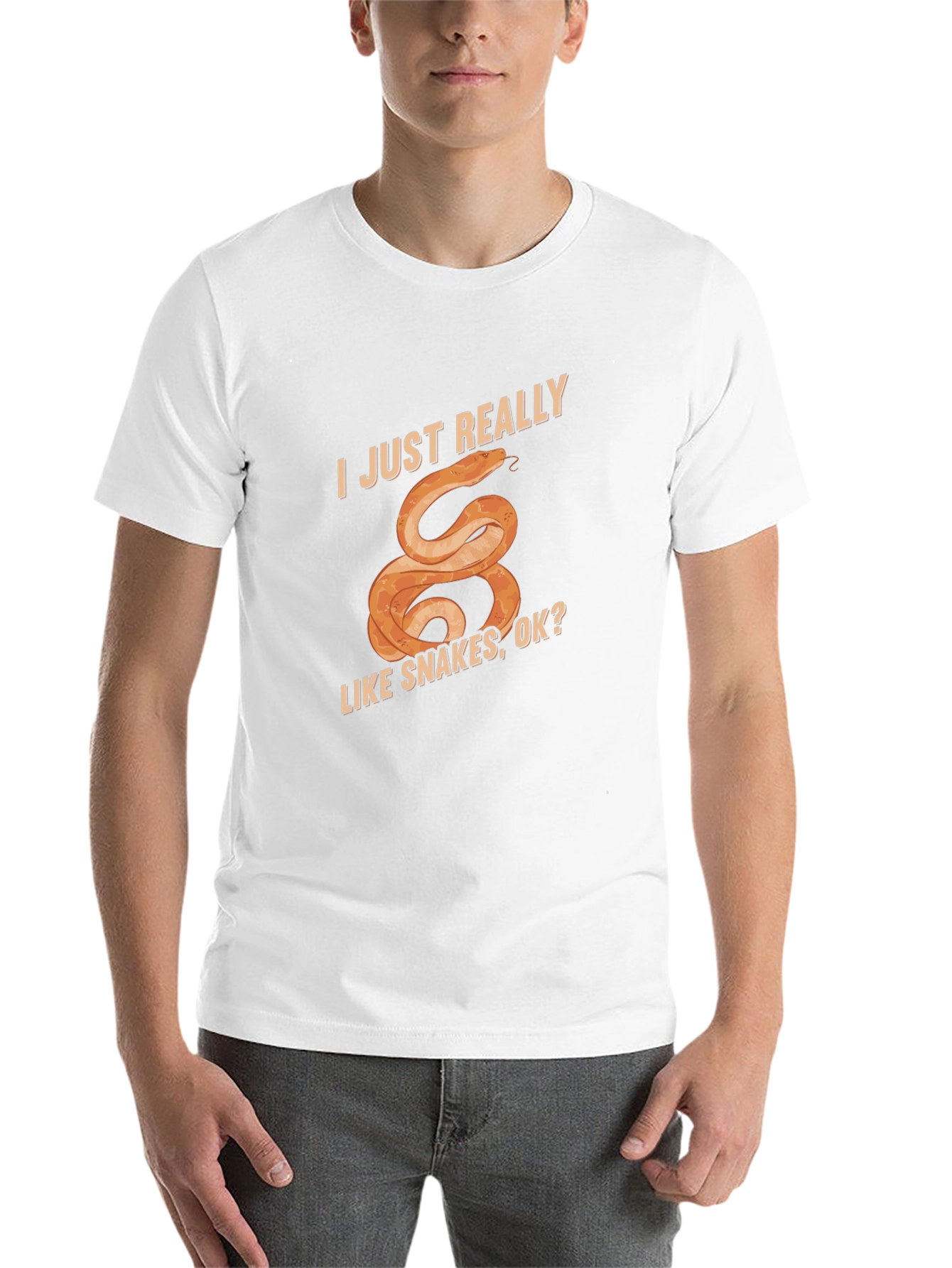 Black I Just Really Like Snakes T-Shirt, Fun Graphic Tee view 14